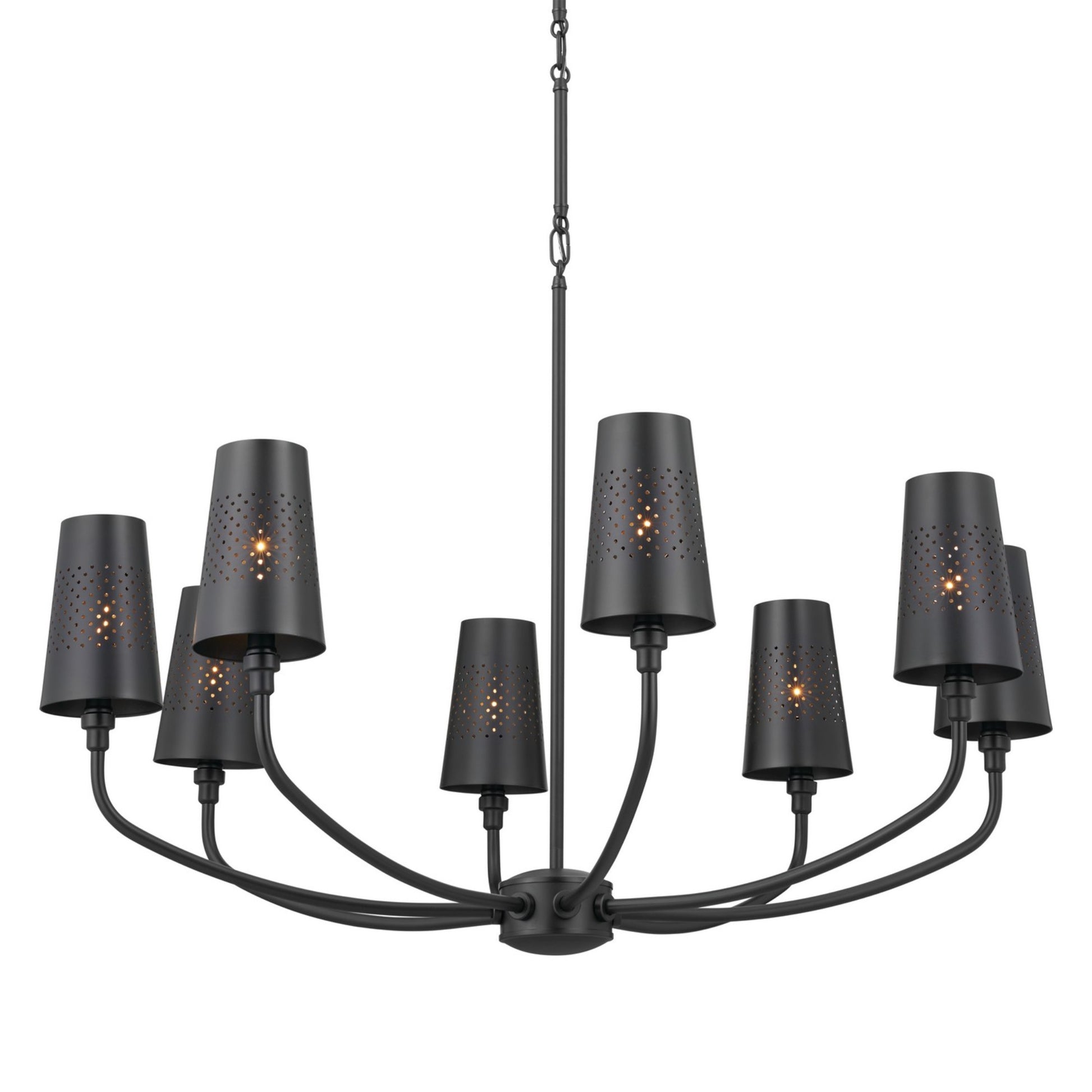 Adeena 37" 8-Light Chandelier, Black Finish - Bees Lighting