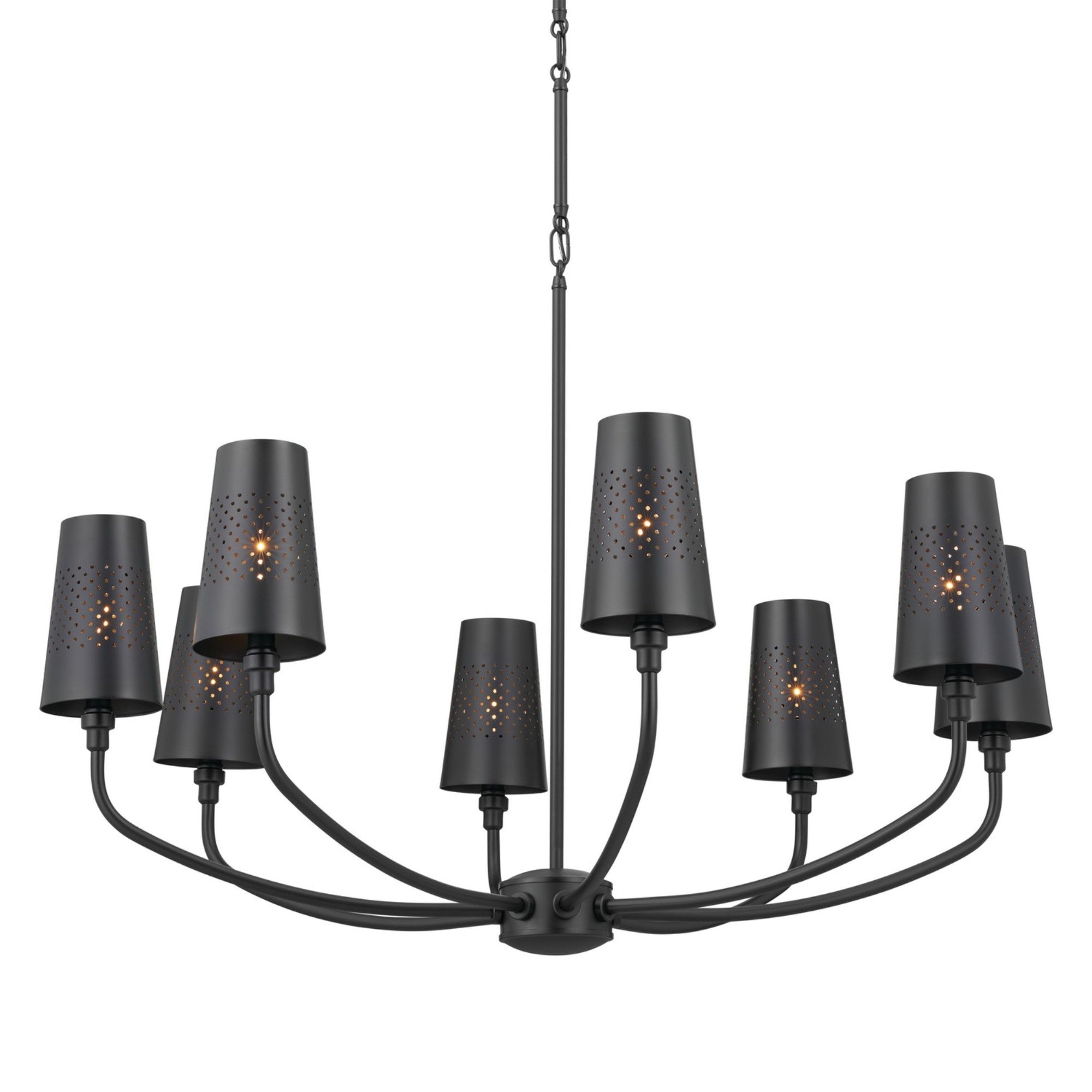 Adeena 37" 8-Light Chandelier, Black Finish - Bees Lighting