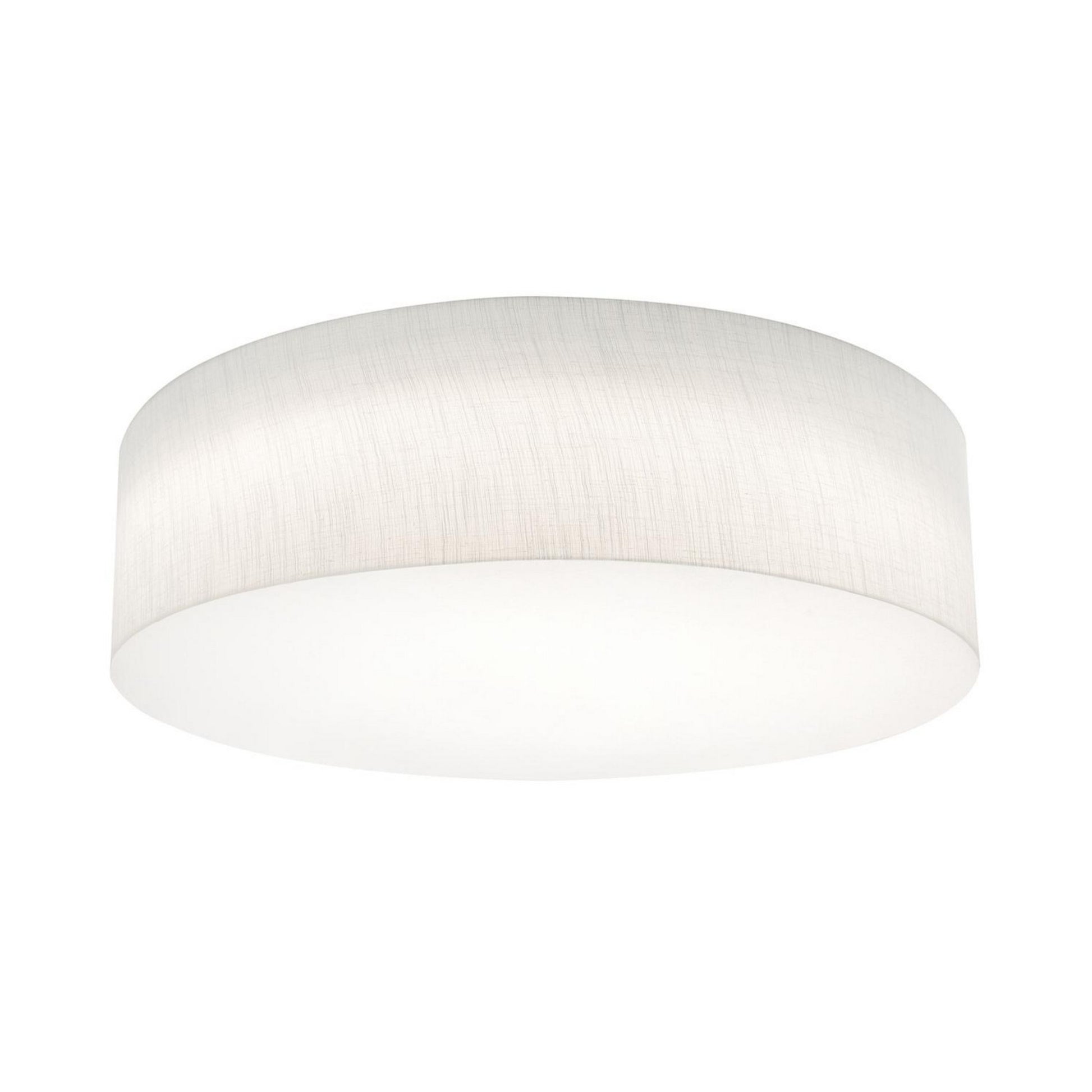 Anton 24" LED Flush Mount, Linen White Finish - Bees Lighting