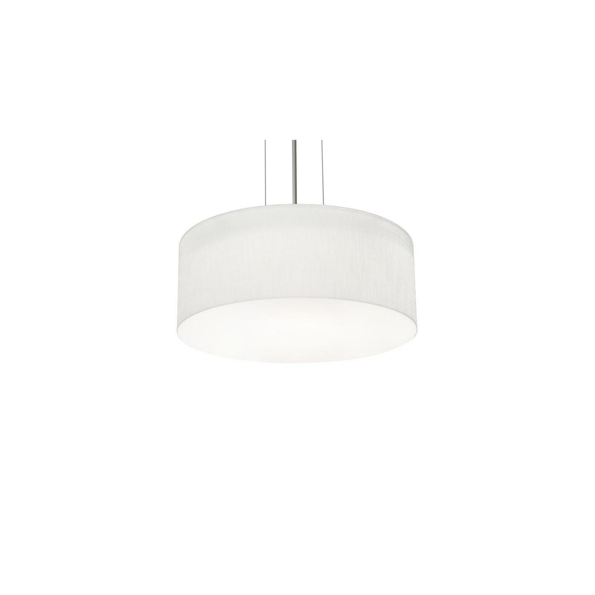 Anton 12" 2-Light Pendant, Satin Nickel & Linen White Finish - Bees Lighting