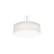 Anton 15" 3-Light Pendant, Satin Nickel & Linen White Finish - Bees Lighting