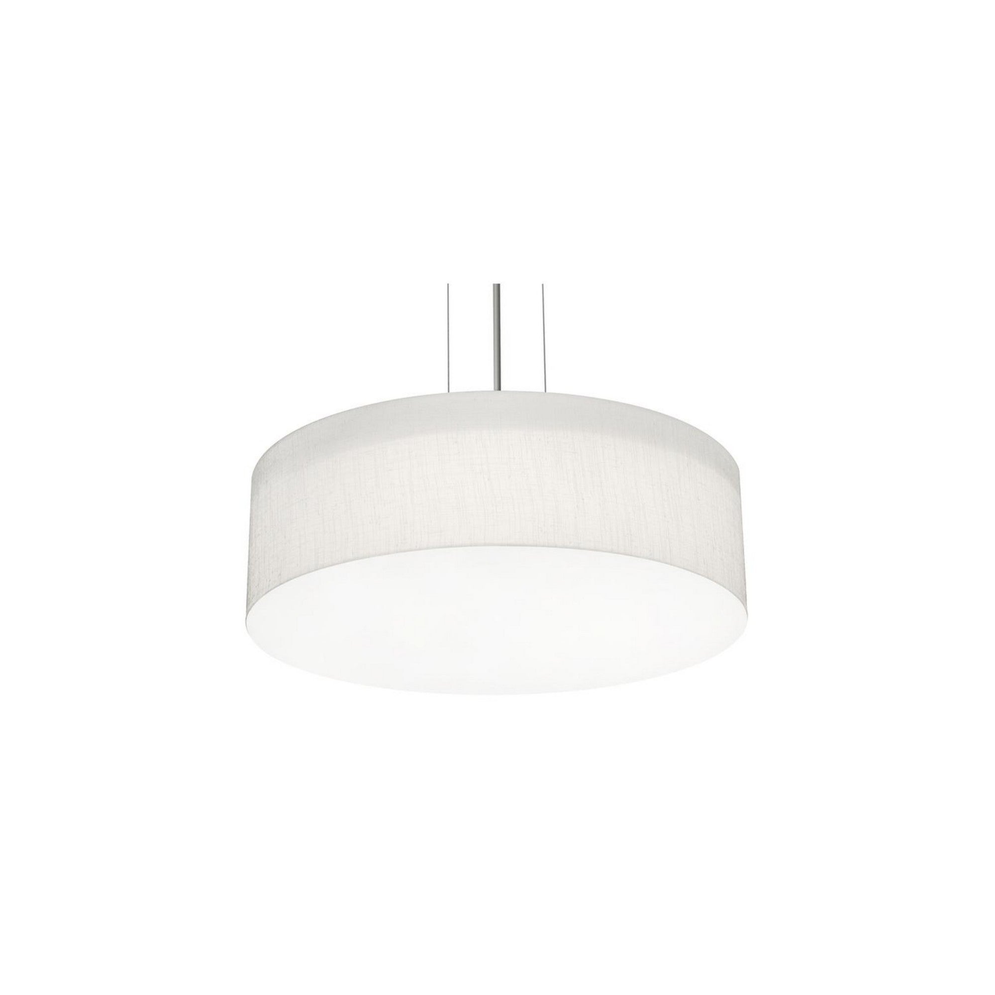 Anton 15" 3-Light Pendant, Satin Nickel & Linen White Finish - Bees Lighting
