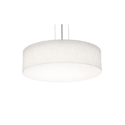 Anton 19" 3-Light Pendant, Satin Nickel & Linen White Finish - Bees Lighting