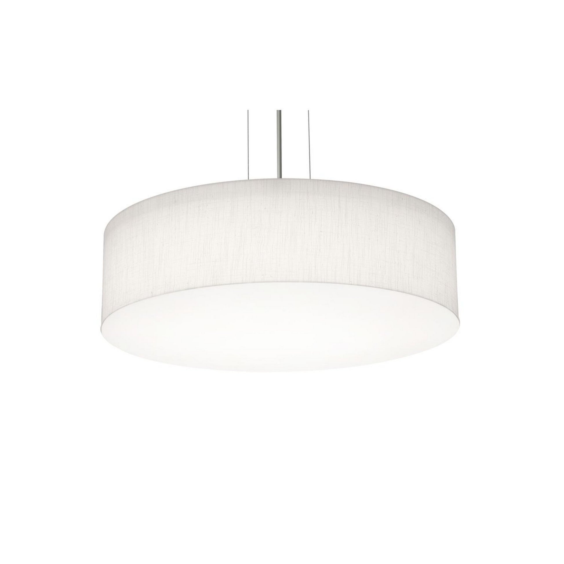 Anton 19" 3-Light Pendant, Satin Nickel & Linen White Finish - Bees Lighting