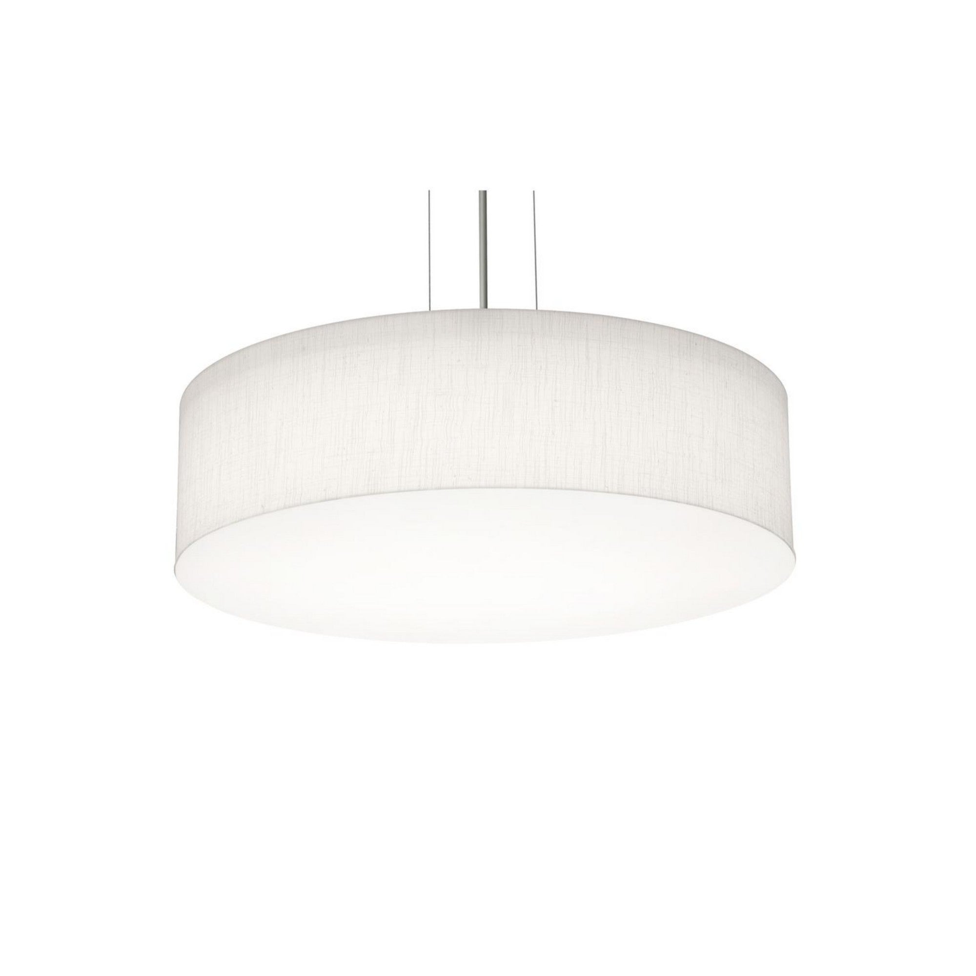 Anton 19" 3-Light Pendant, Satin Nickel & Linen White Finish - Bees Lighting