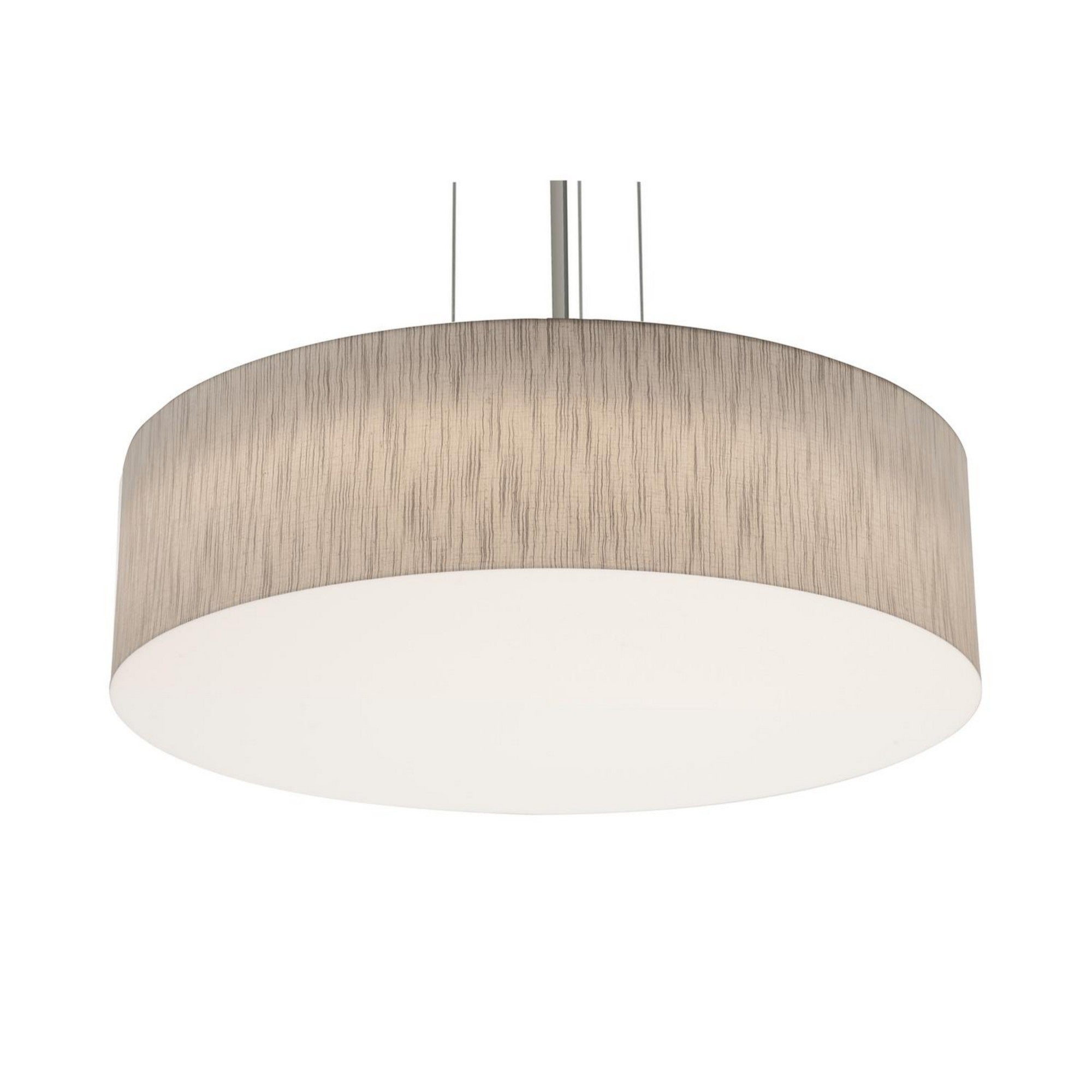 Anton 24" LED Pendant, Satin Nickel & Jute Finish - Bees Lighting