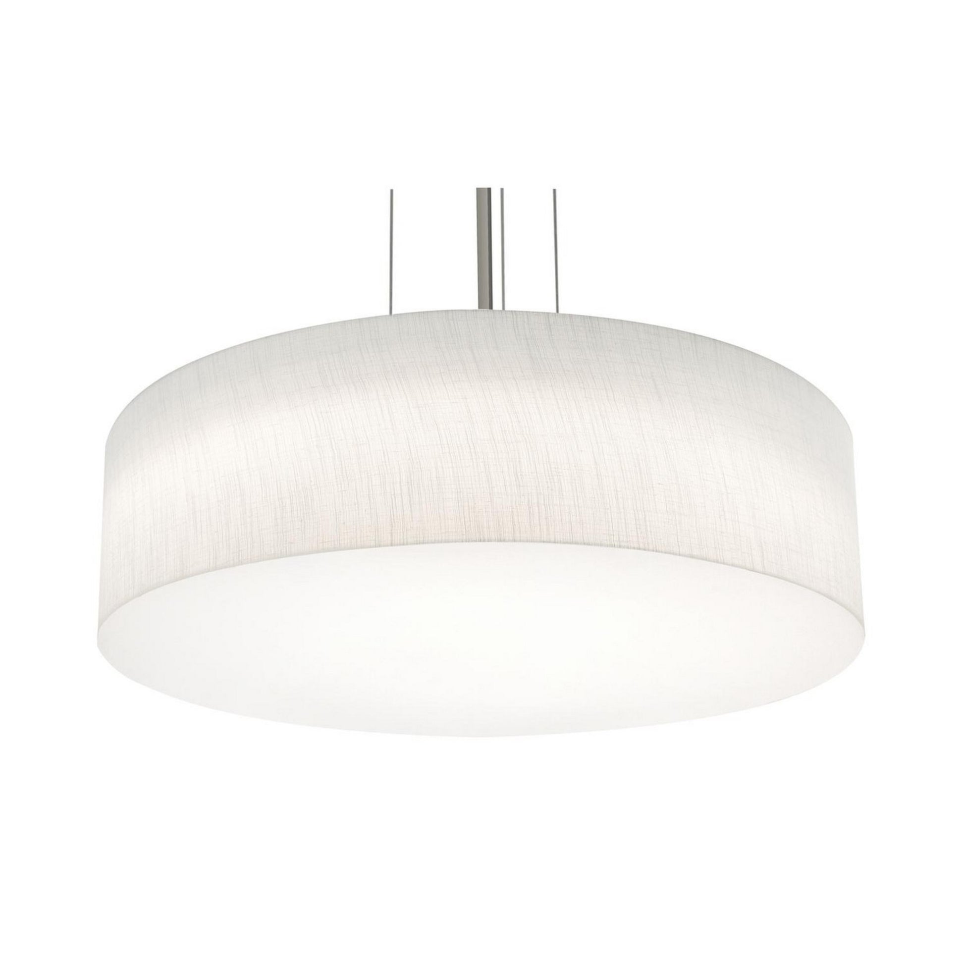 Anton 24" LED Pendant, Satin Nickel & Linen White Finish - Bees Lighting