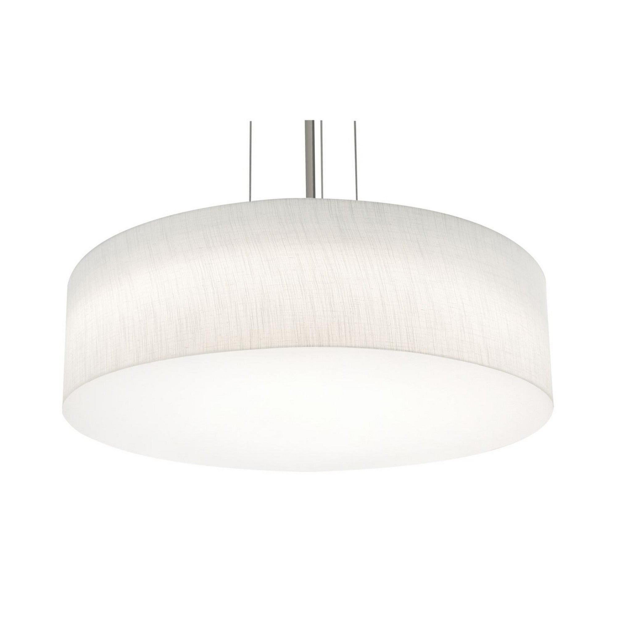 Anton 24" LED Pendant, Satin Nickel & Linen White Finish - Bees Lighting