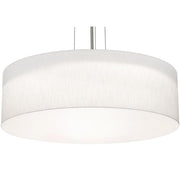 Anton 30" LED Pendant, Satin Nickel & Linen White Finish - Bees Lighting