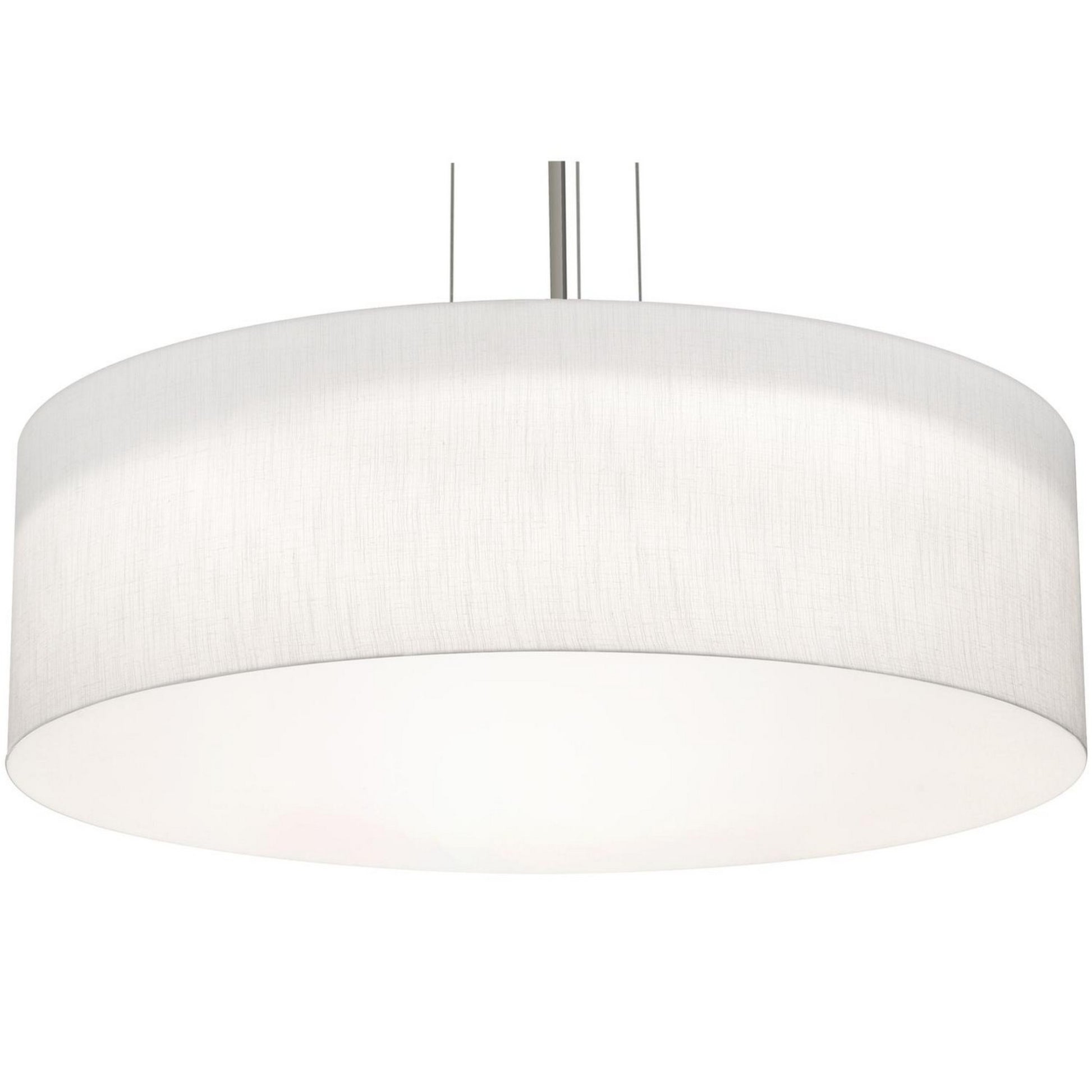 Anton 30" LED Pendant, Satin Nickel & Linen White Finish - Bees Lighting