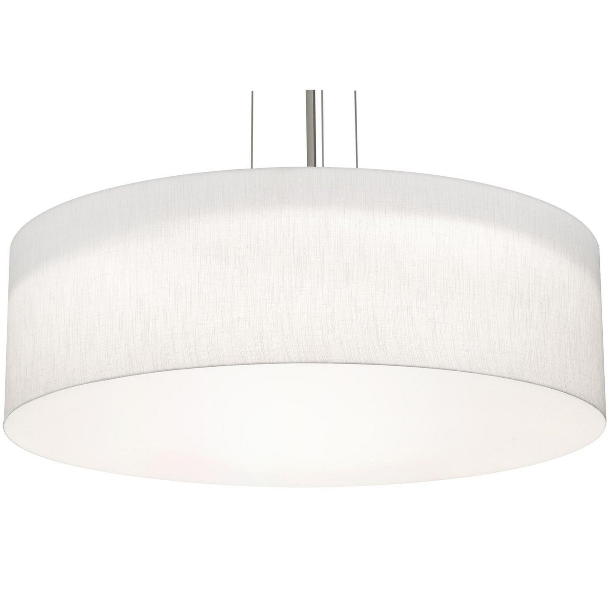 Anton 30" LED Pendant, Satin Nickel & Linen White Finish - Bees Lighting
