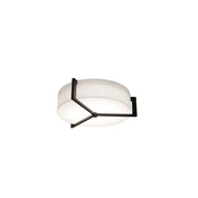 Apex 14" 2-Light Flush Mount, Linen White/Espresso Finish - Bees Lighting
