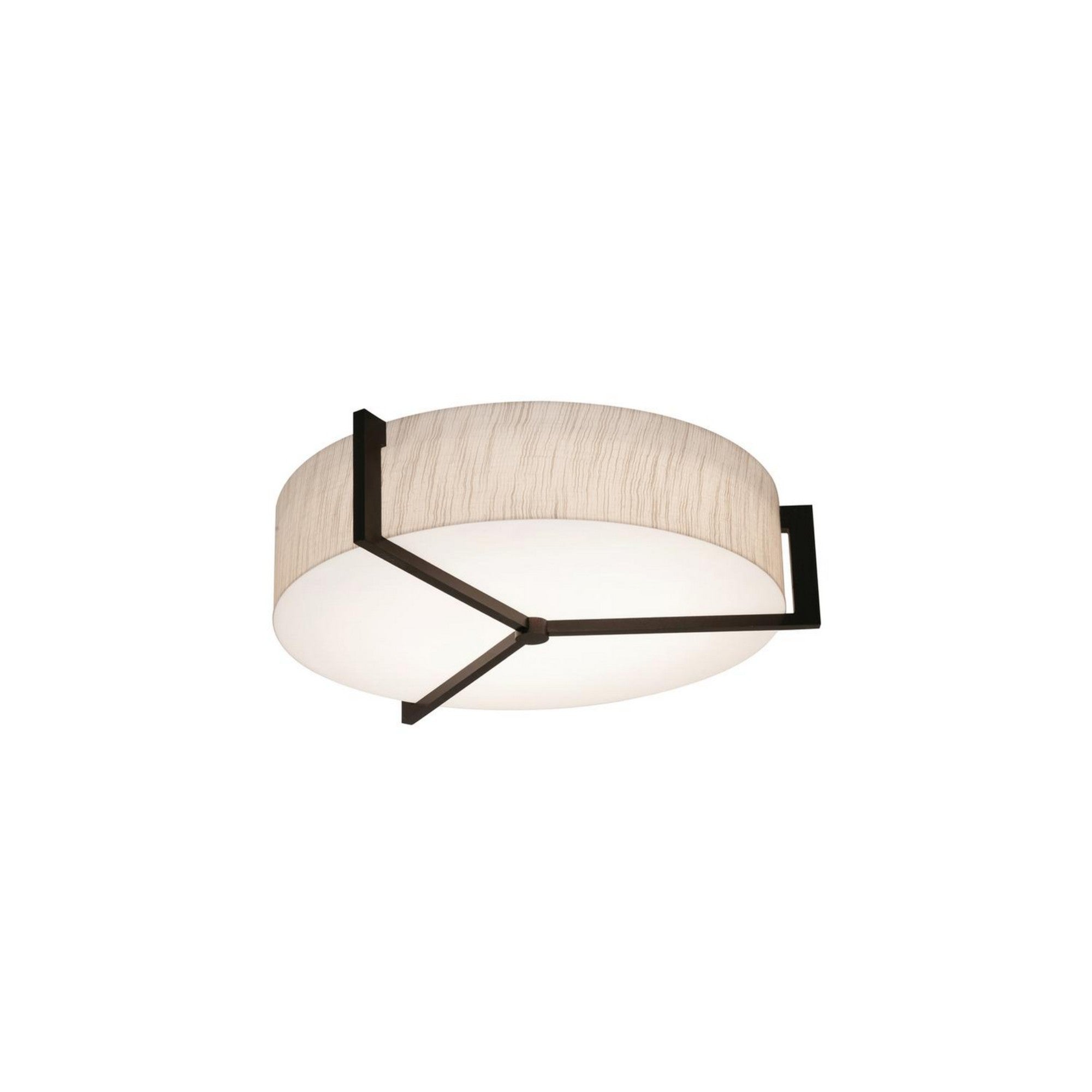Apex 17" 3-Light Flush Mount, Jute/Espresso Finish - Bees Lighting