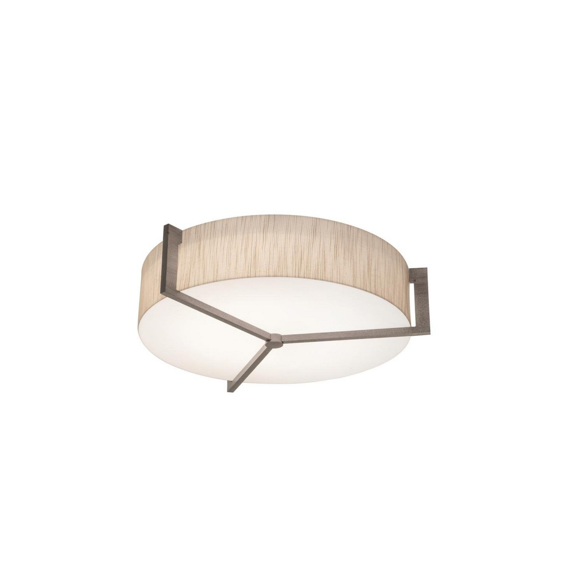 Apex 17" 3-Light Flush Mount, Jute/Weathered Grey Finish - Bees Lighting