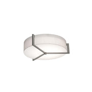 Apex 17" 3-Light Flush Mount, Linen White/Weathered Grey Finish - Bees Lighting
