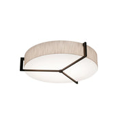 Apex 21" 3-Light Flush Mount, Jute/Espresso Finish - Bees Lighting