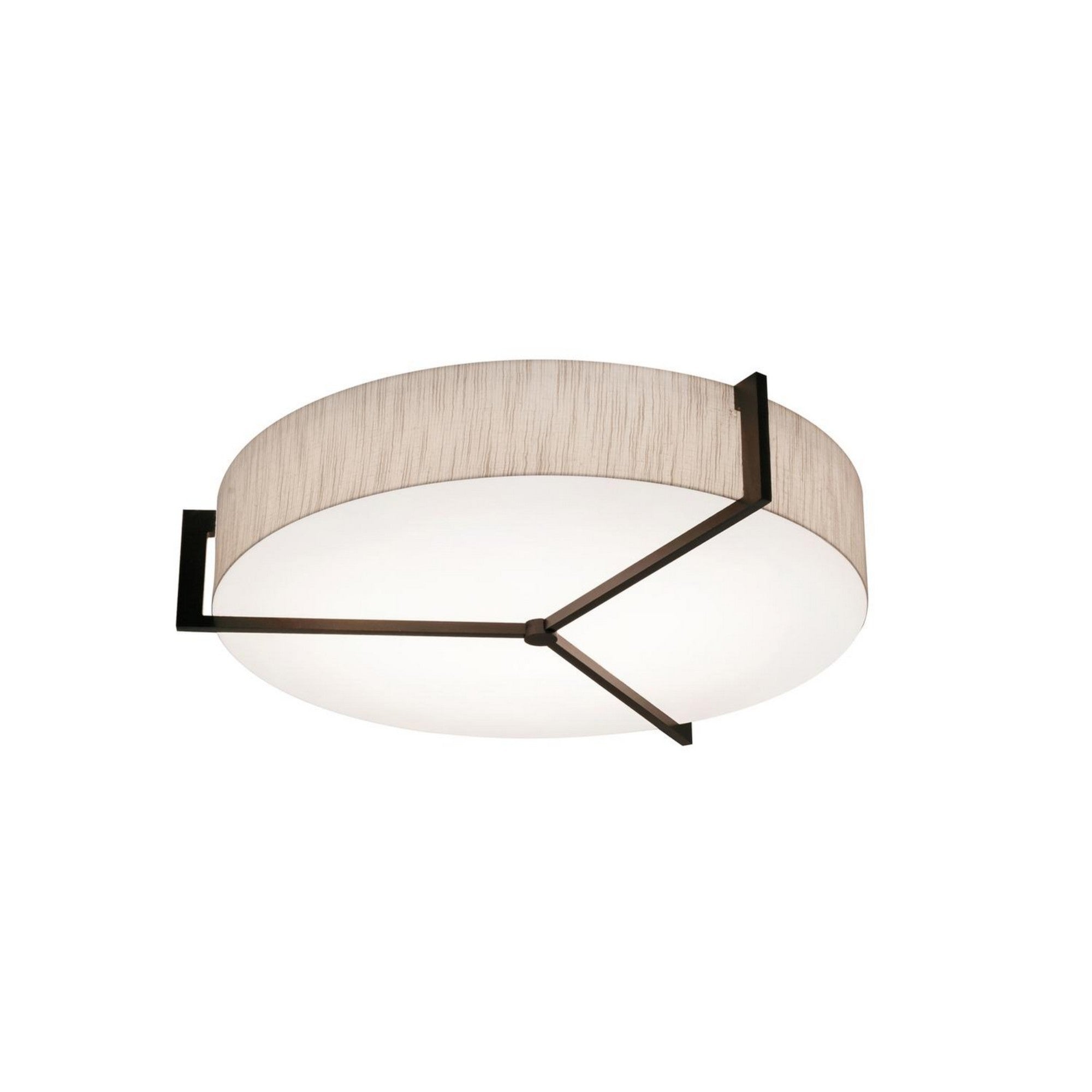 Apex 21" 3-Light Flush Mount, Jute/Espresso Finish - Bees Lighting