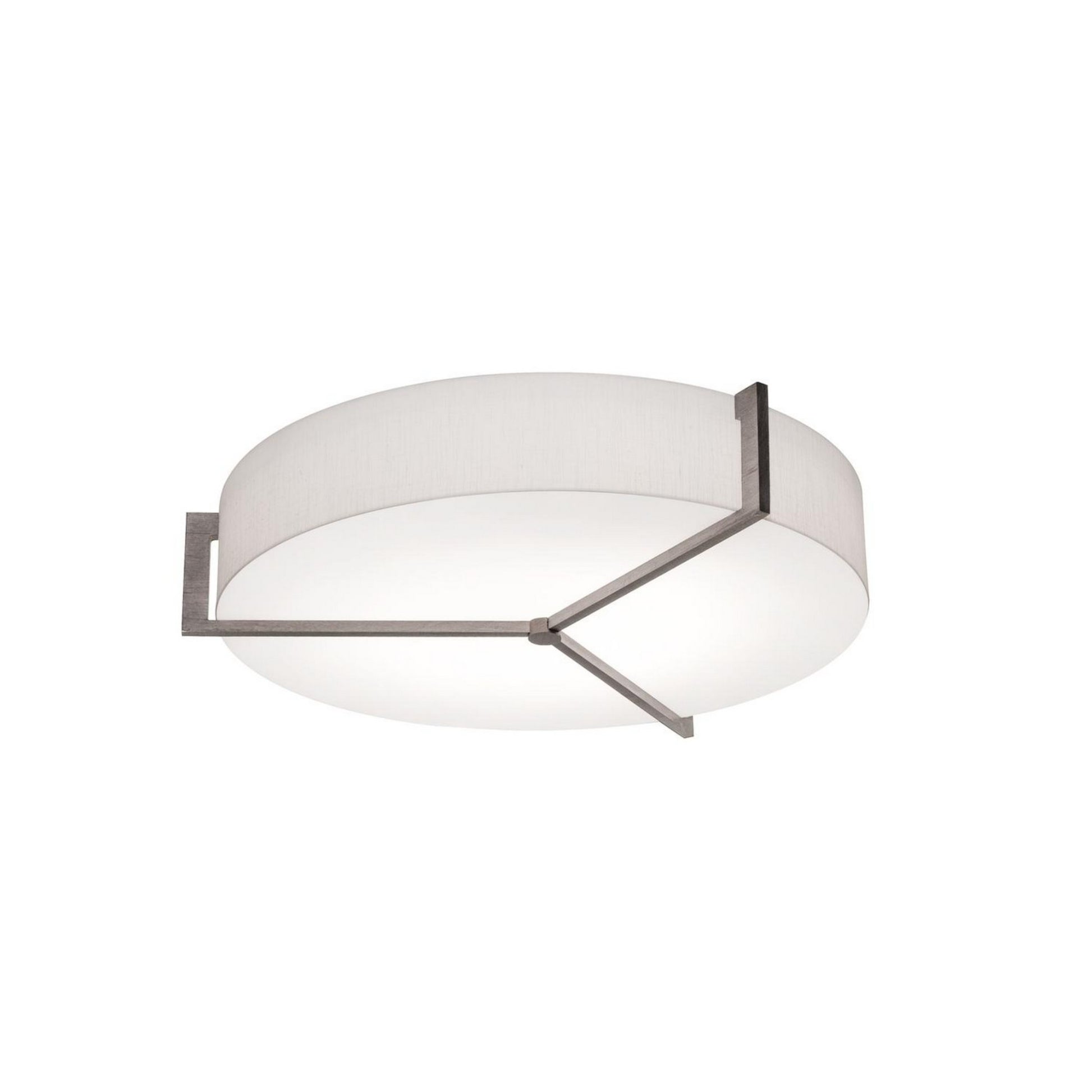 Apex 21" 3-Light Flush Mount, Linen White/Grey Finish - Bees Lighting