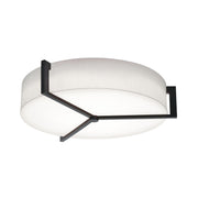 Apex 27" LED Flush Mount, Linen White/Espresso Finish, Battery Backup & Motion Sensor - Bees Lighting