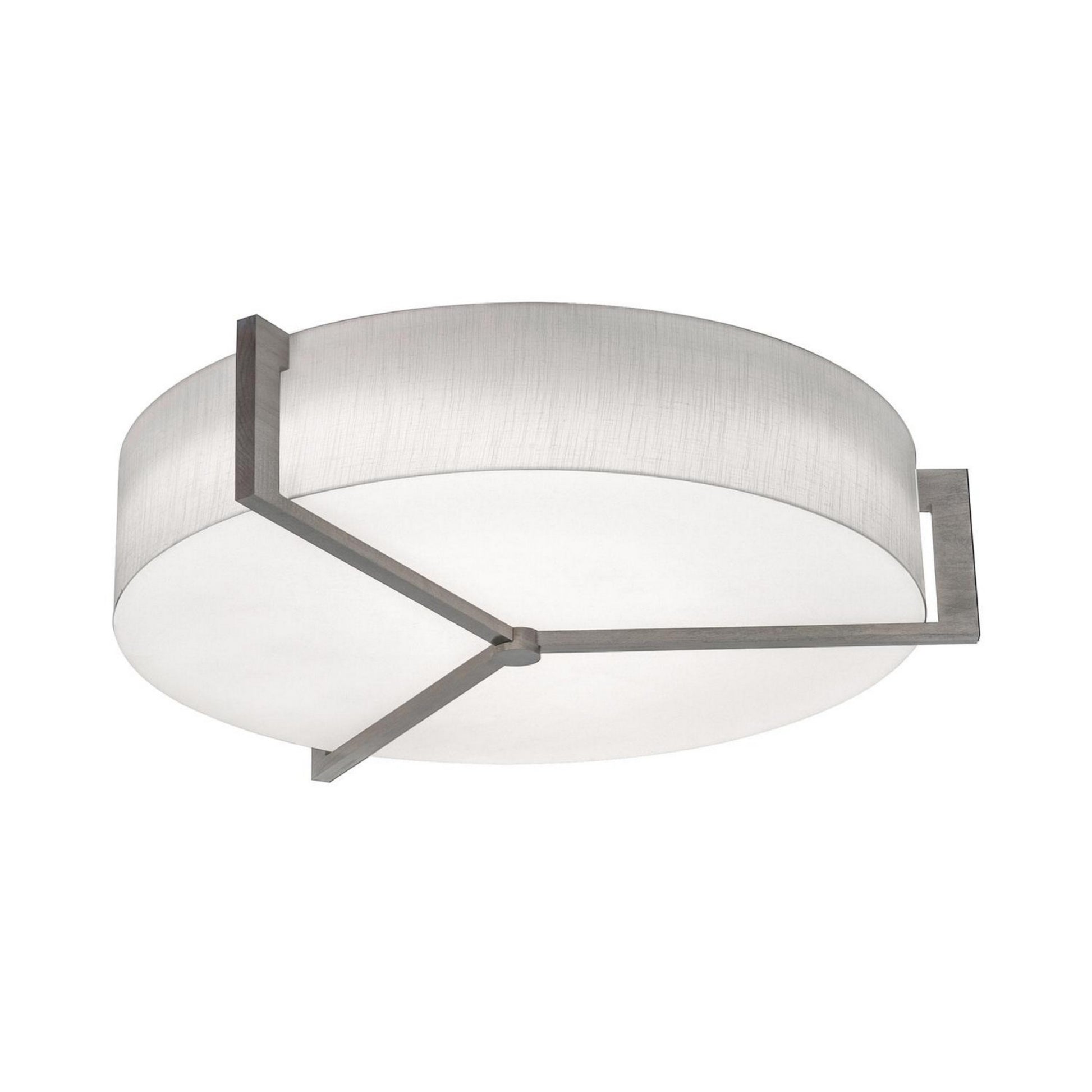 Apex 27" LED Flush Mount, Linen White/Grey Finish - Bees Lighting