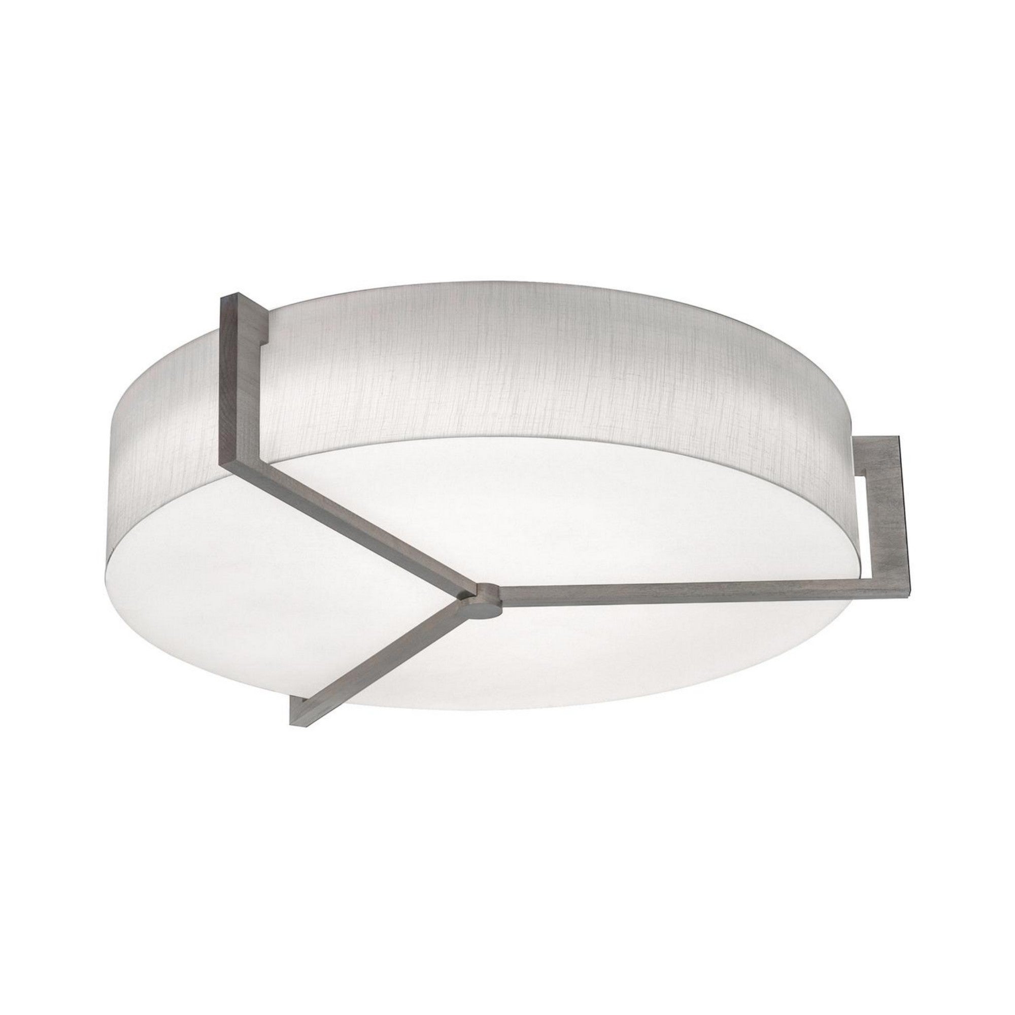 Apex 27" LED Flush Mount, Linen White/Grey Finish, Battery Backup & Motion Sensor - Bees Lighting