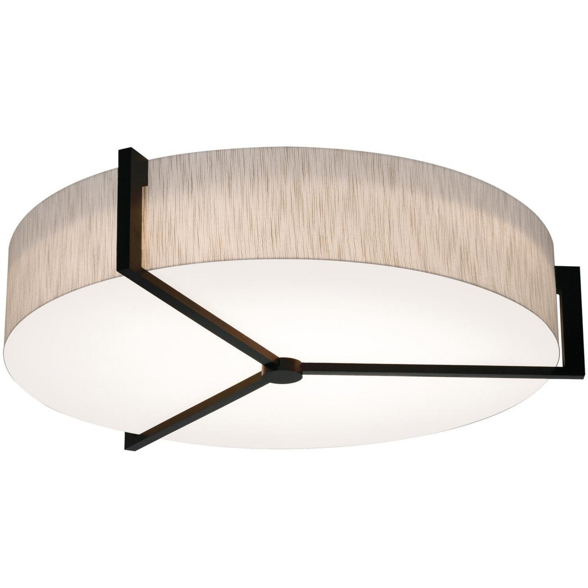Apex 33" LED Flush Mount, Jute/Espresso Finish - Bees Lighting