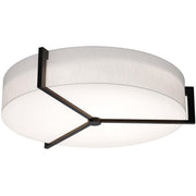 Apex 33" LED Flush Mount, Linen White/Espresso Finish - Bees Lighting