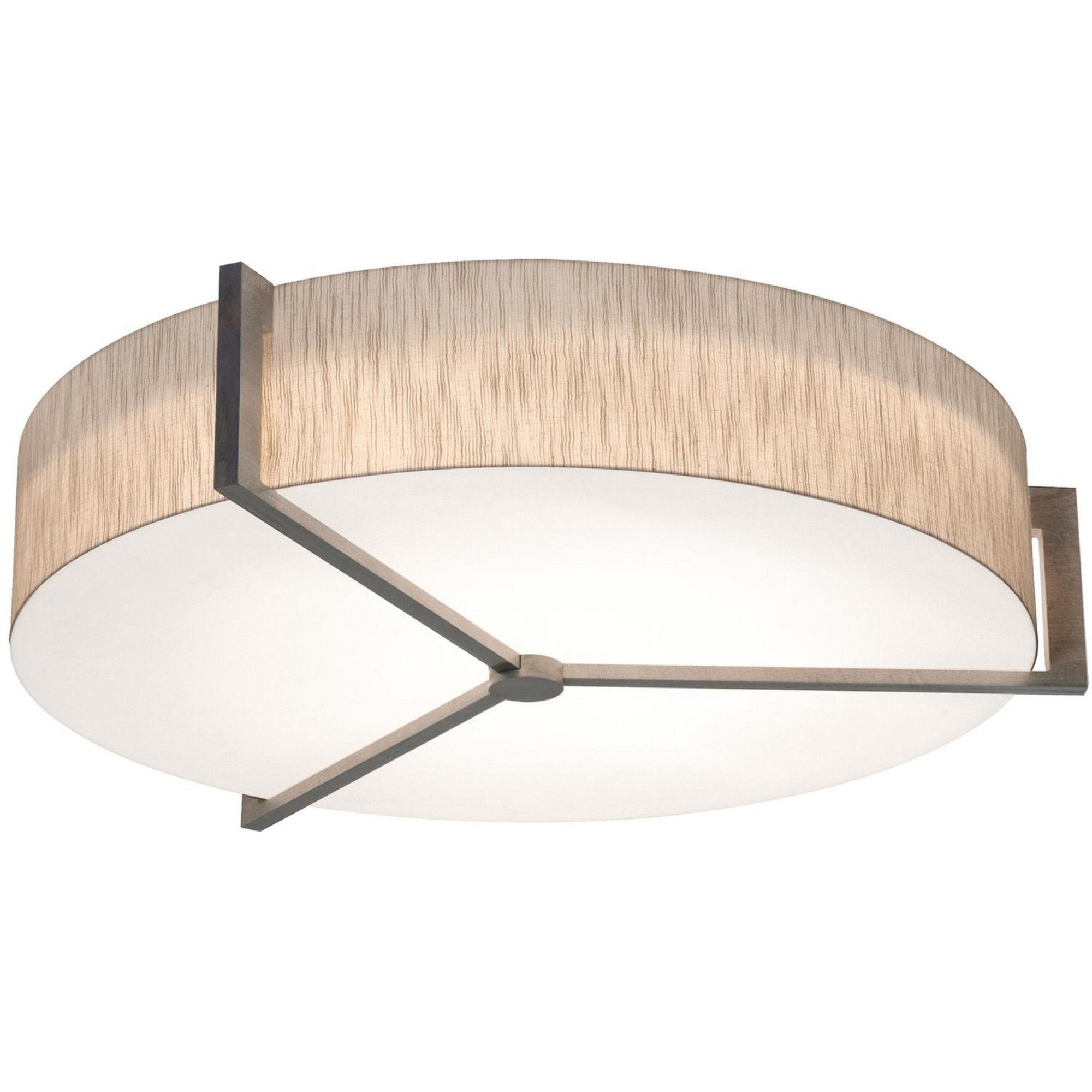 Apex 33" LED Flush Mount, Jute/Grey Finish, Battery Backup & Motion Sensor - Bees Lighting