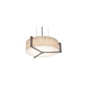 Apex 14" 2-Light Pendant, Jute & Weathered Grey Shade - Bees Lighting