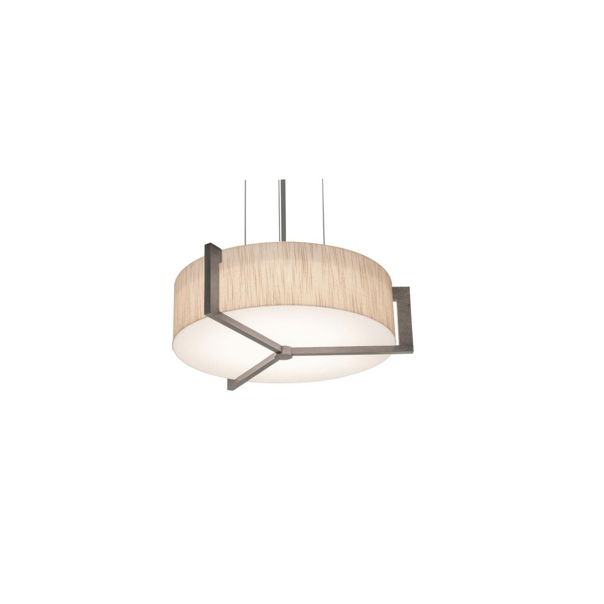 Apex 14" 2-Light Pendant, Jute & Weathered Grey Shade - Bees Lighting