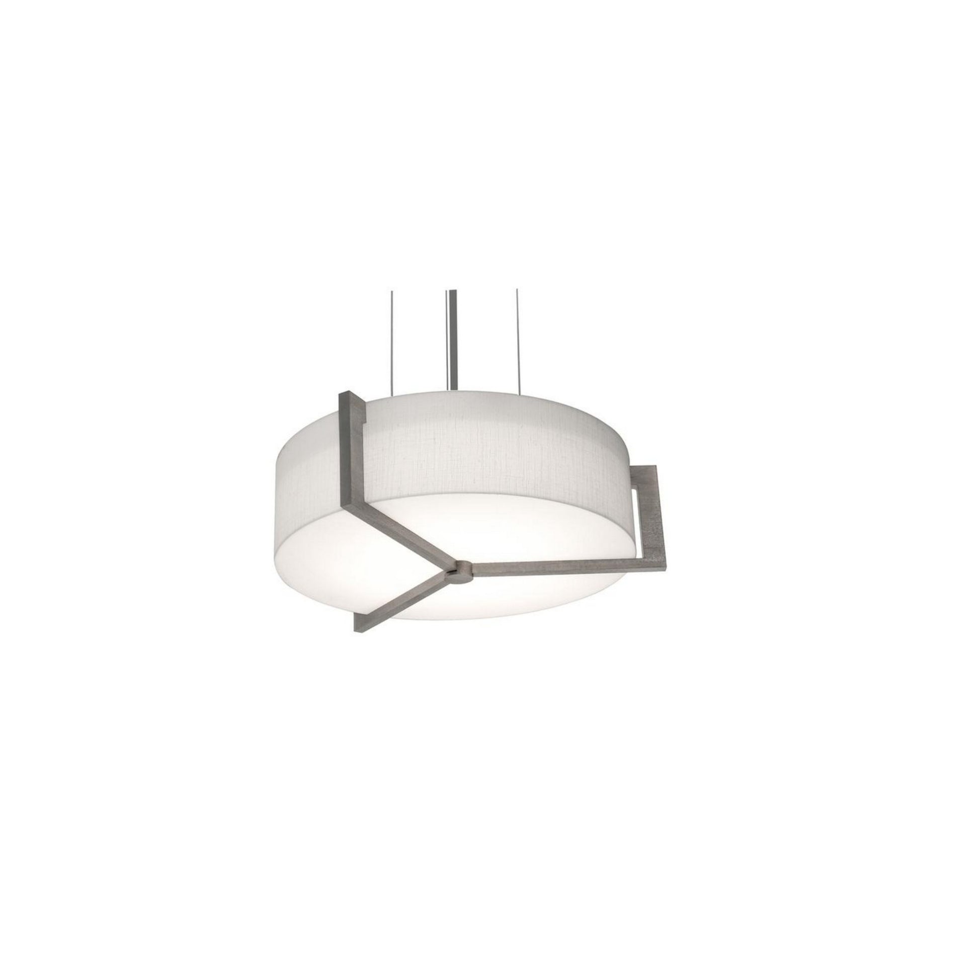Apex 14" 2-Light Pendant, Linen White & Weathered Grey - Bees Lighting
