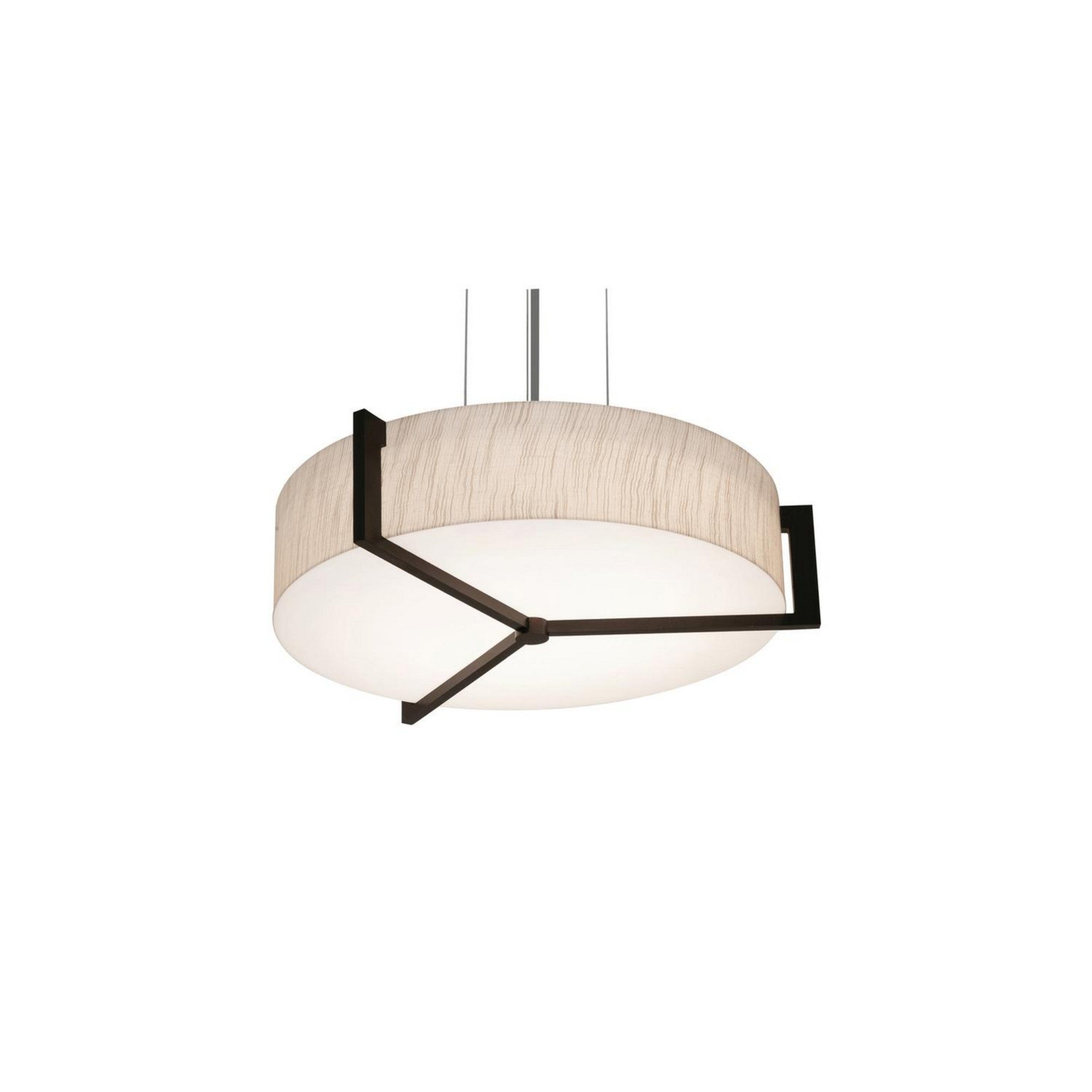 Apex 17" 3-Light Pendant, Jute & Espresso Shade - Bees Lighting