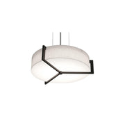 Apex 17" 3-Light Pendant, Linen White & Espresso Shade - Bees Lighting