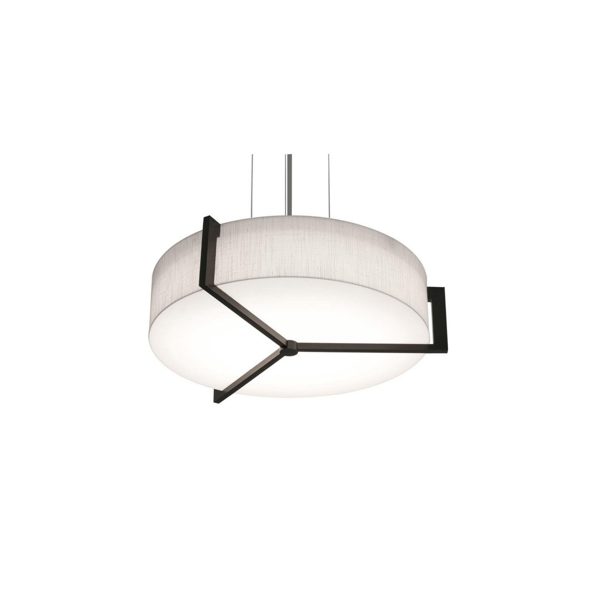 Apex 17" 3-Light Pendant, Linen White & Espresso Shade - Bees Lighting