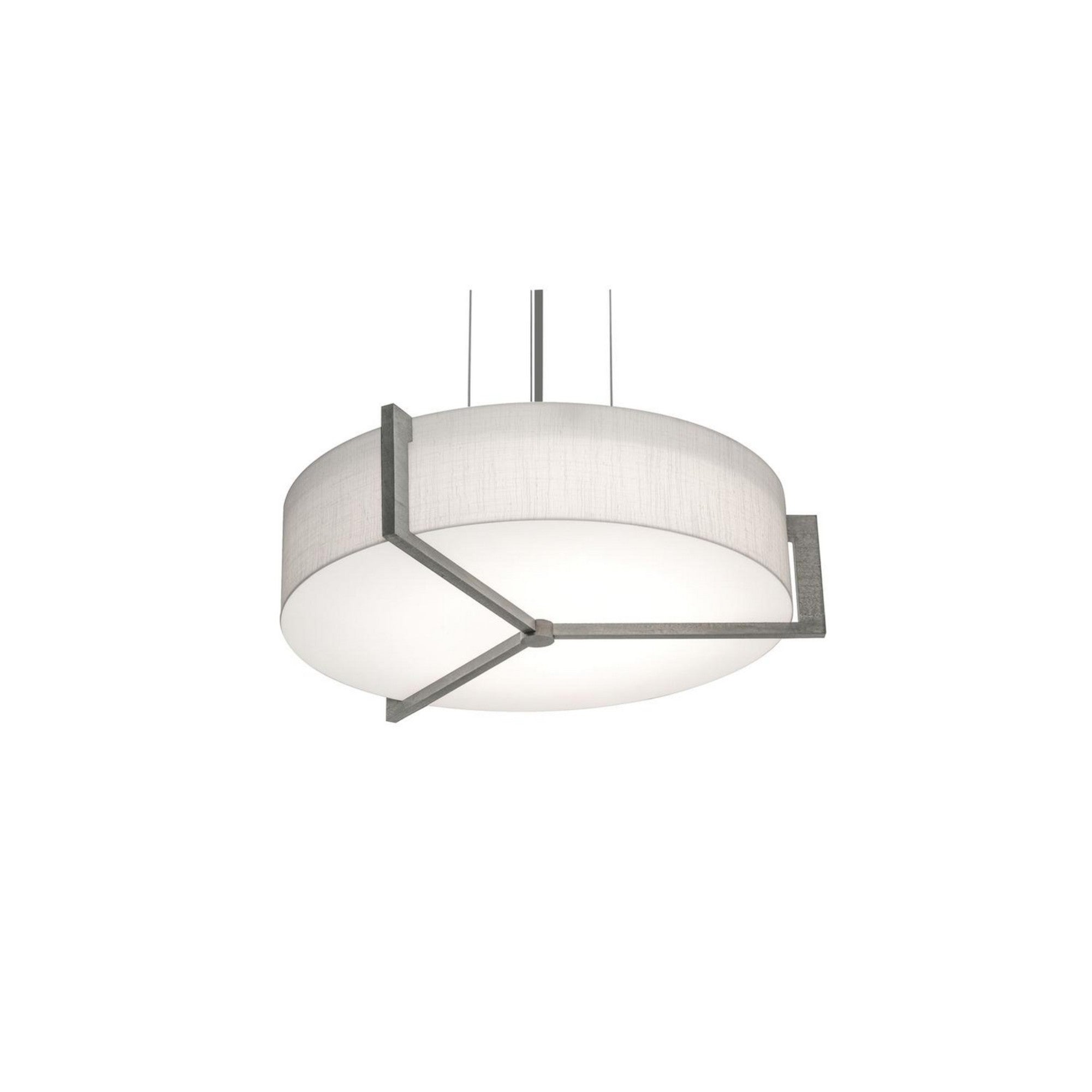 Apex 17" 3-Light Pendant, Linen White & Weathered Grey - Bees Lighting
