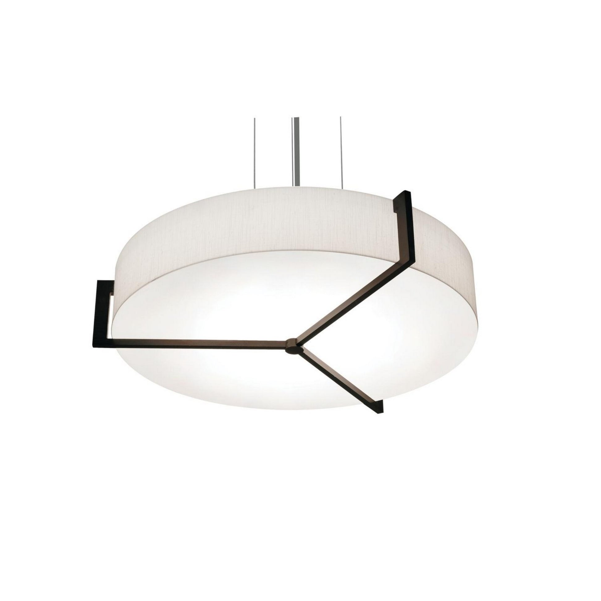 Apex 21" 3-Light Pendant, Linen White & Espresso Shade - Bees Lighting