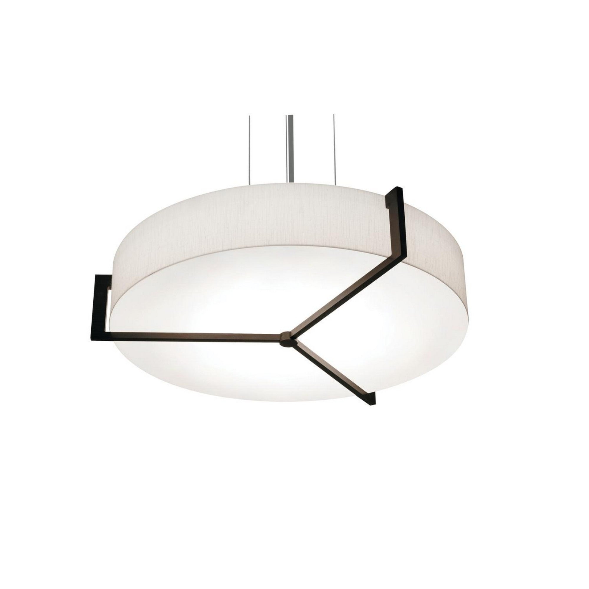Apex 21" 3-Light Pendant, Linen White & Espresso Shade - Bees Lighting