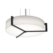 Apex 27" LED Pendant, Linen White & Espresso Shade - Bees Lighting