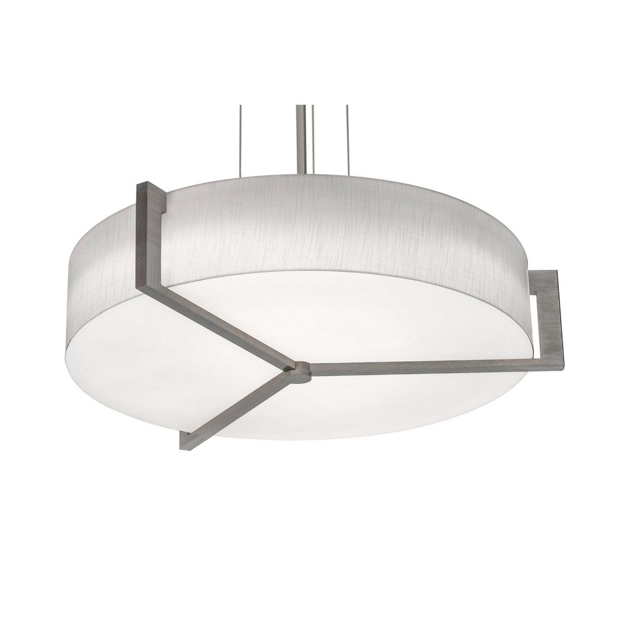 Apex 27" LED Pendant, Linen White & Weathered Grey - Bees Lighting