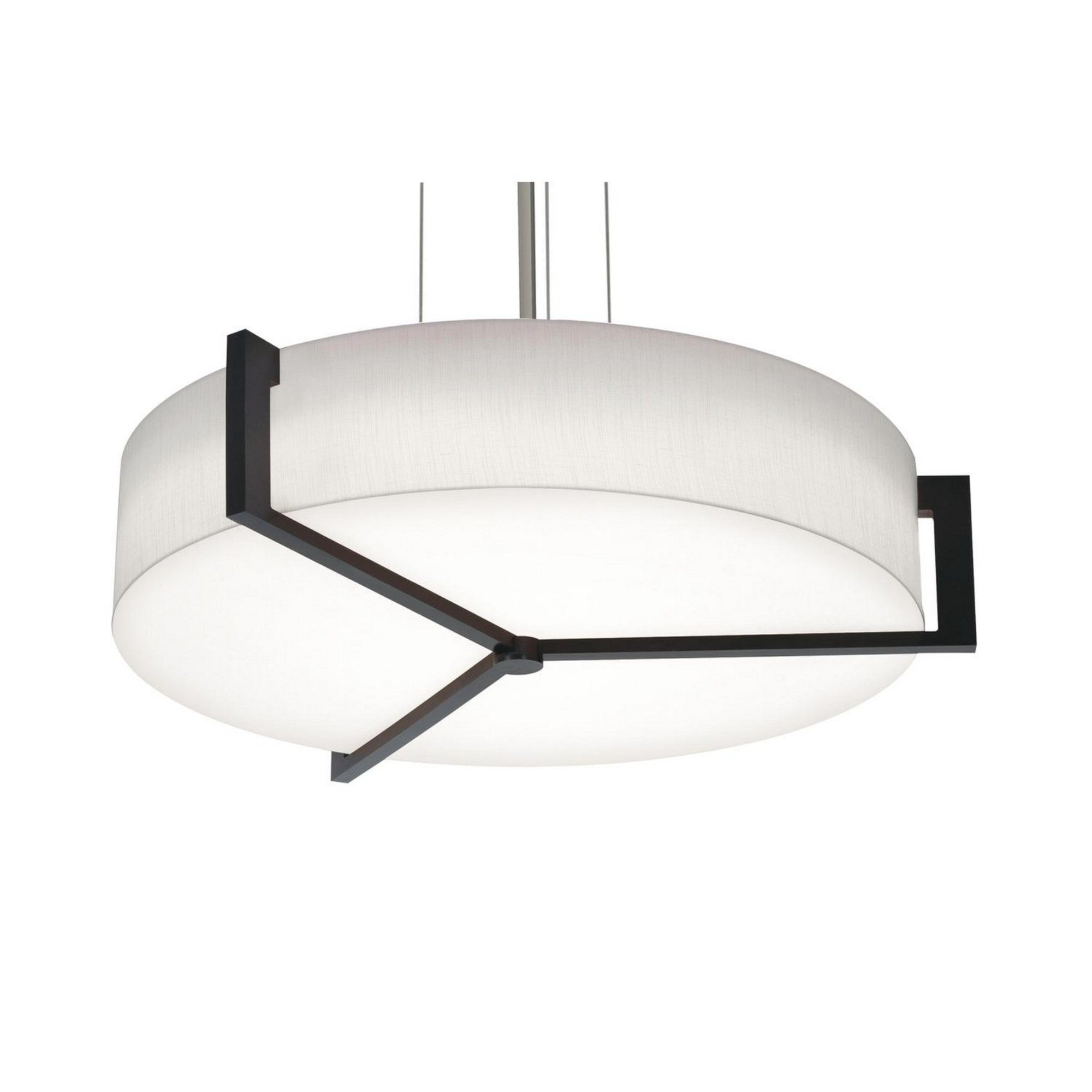 Apex 27" 3-Light Pendant, Linen White & Espresso Shade - Bees Lighting