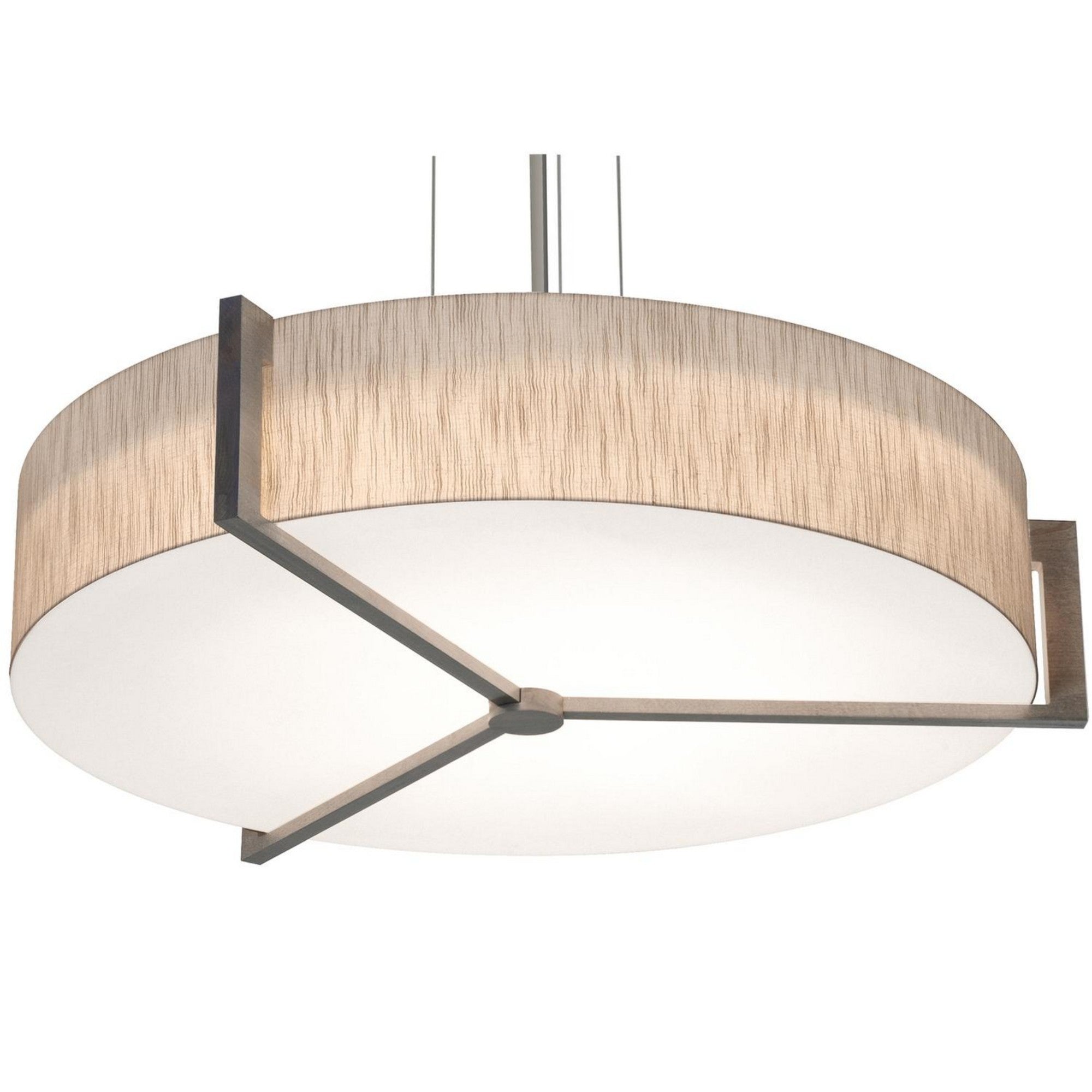 Apex 33" LED Pendant, Jute & Weathered Grey Shade - Bees Lighting