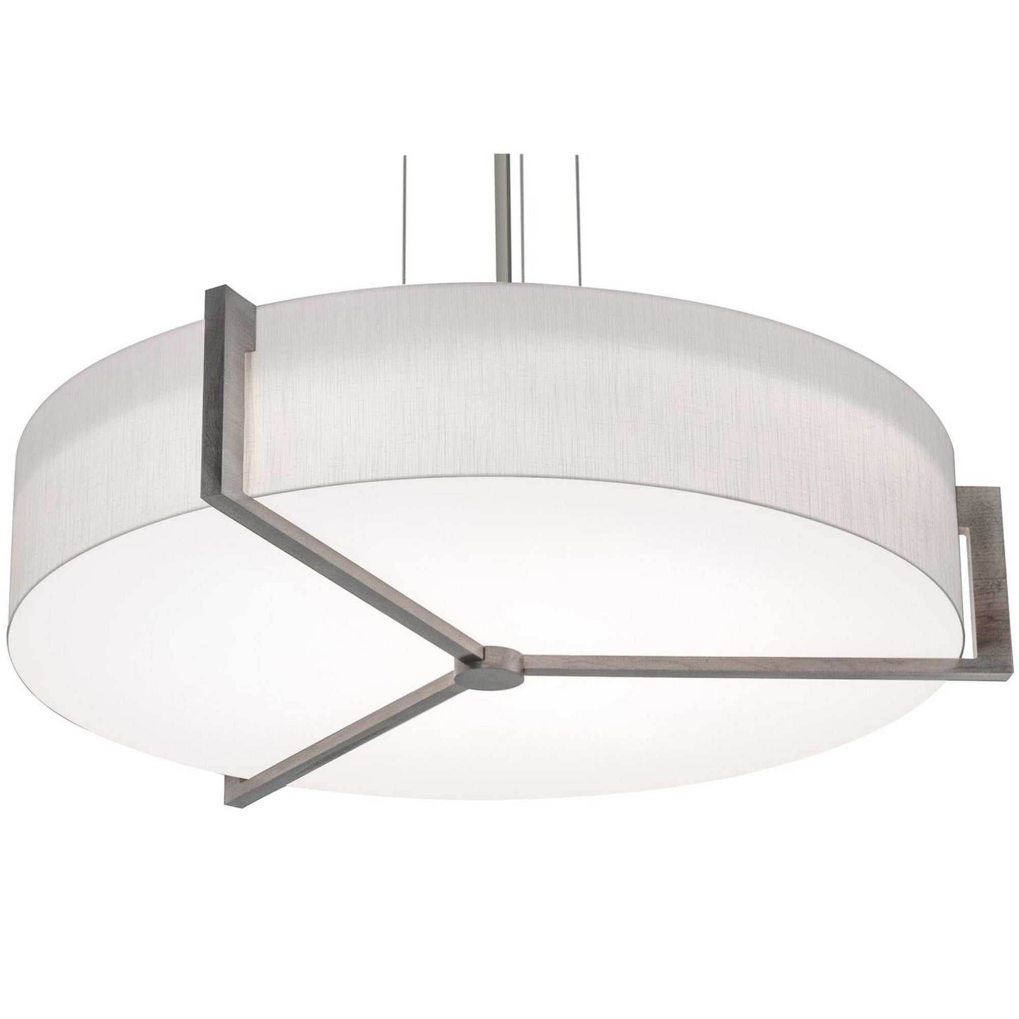 Apex 33" LED Pendant, Linen White & Weathered Grey - Bees Lighting