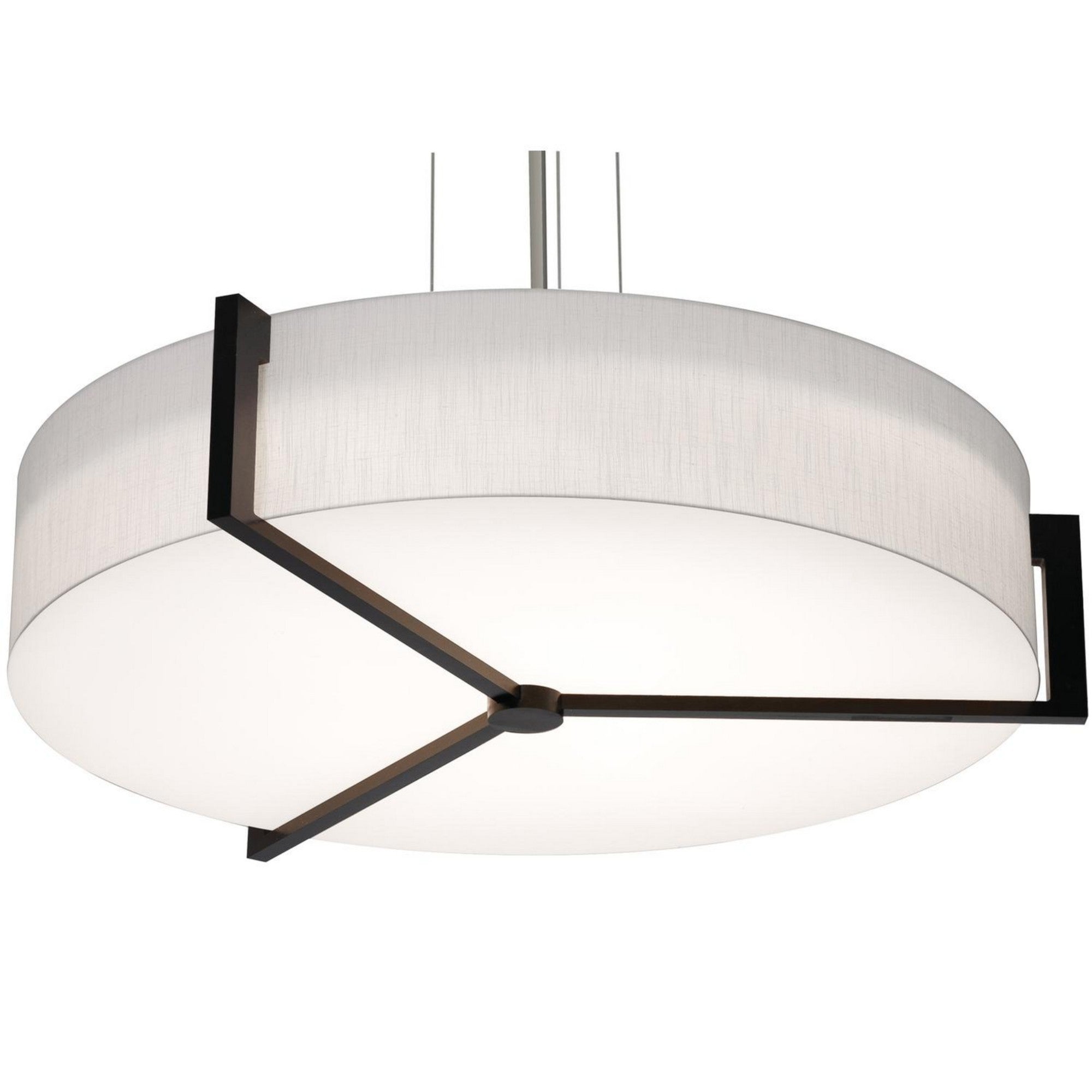 Apex 33" 4-Light Pendant, Linen White & Espresso Shade - Bees Lighting