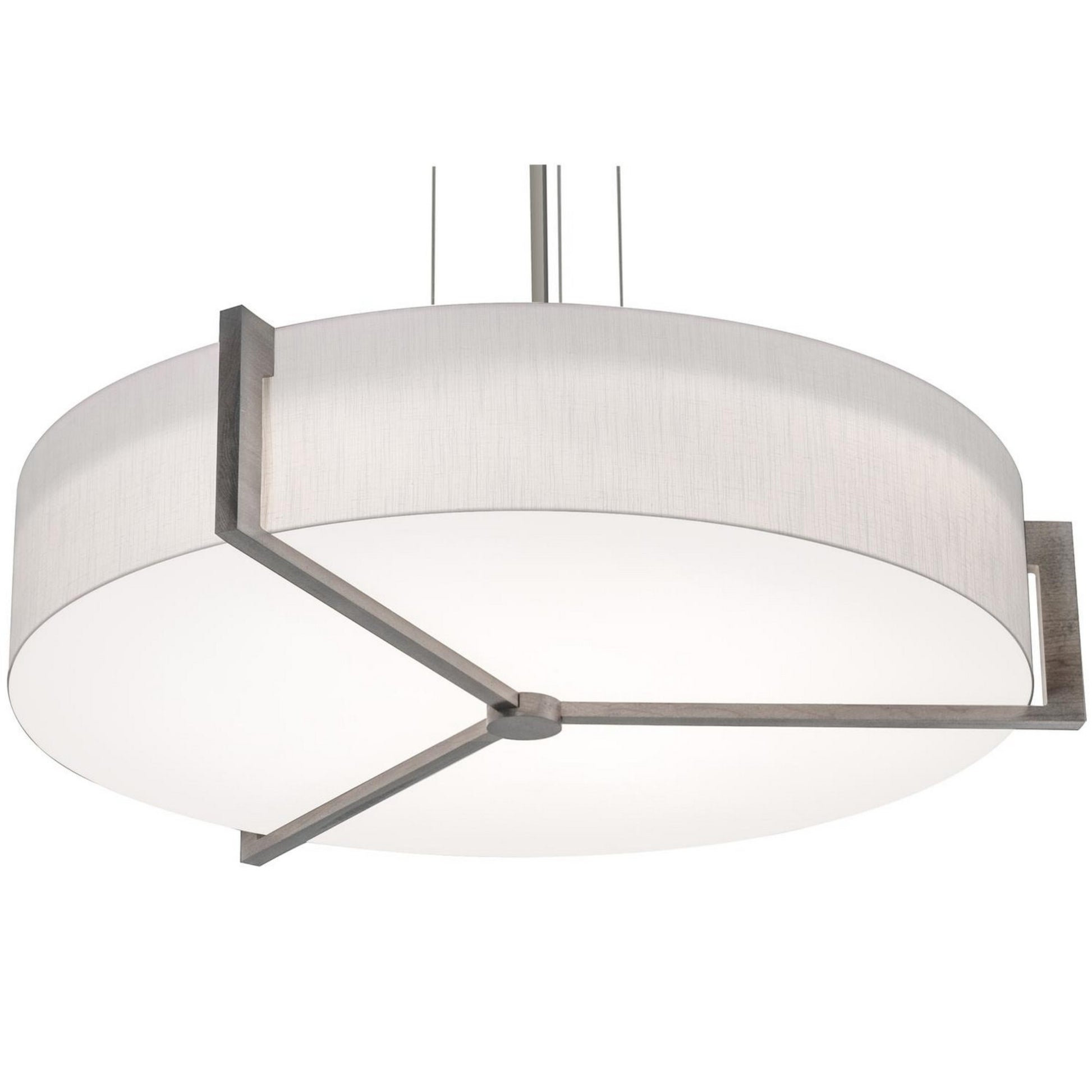 Apex 33" 4-Light Pendant, Linen White & Weathered Grey - Bees Lighting