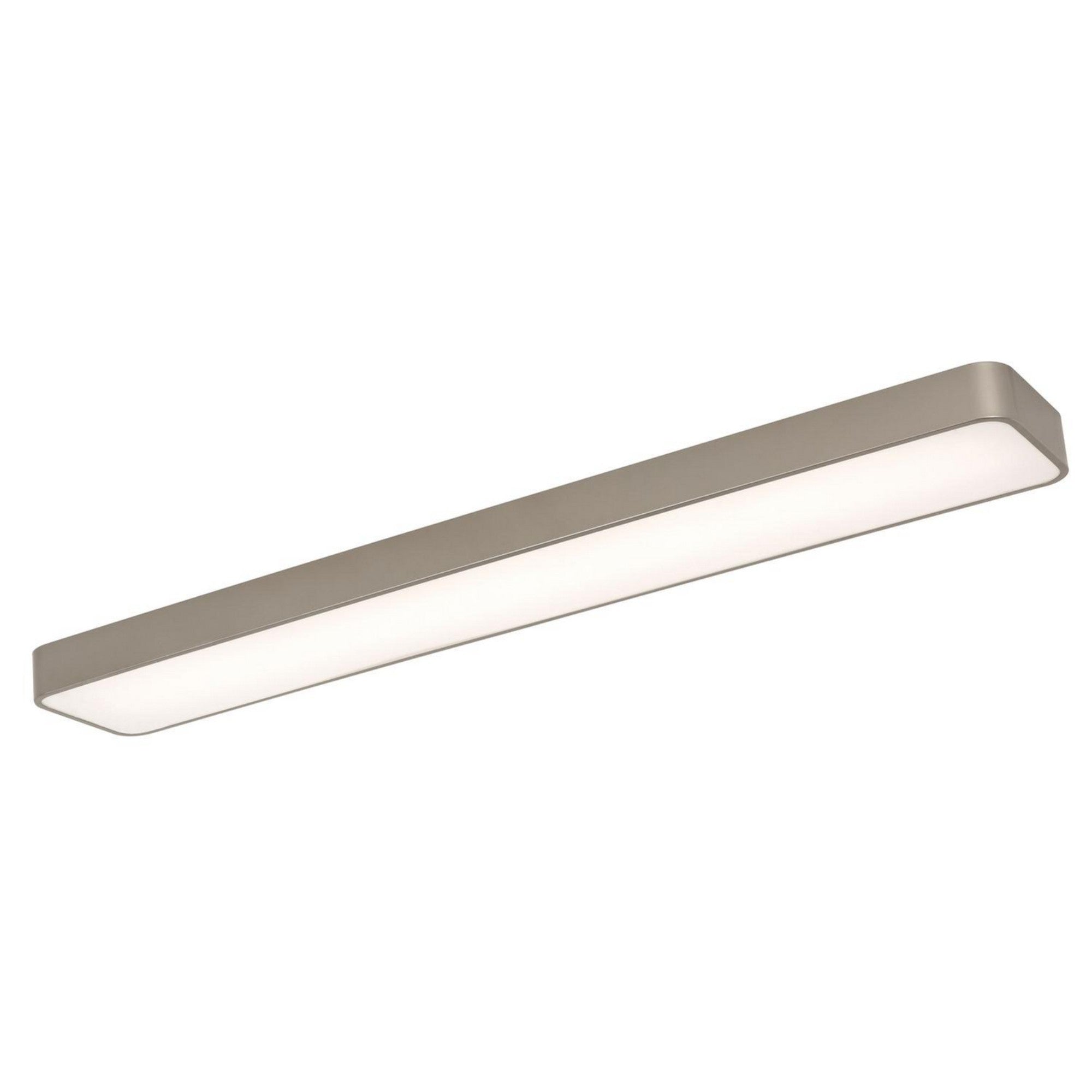 Bailey 46" LED Linear Flush Mount, Satin Nickel Finish, Battery Backup - Bees Lighting