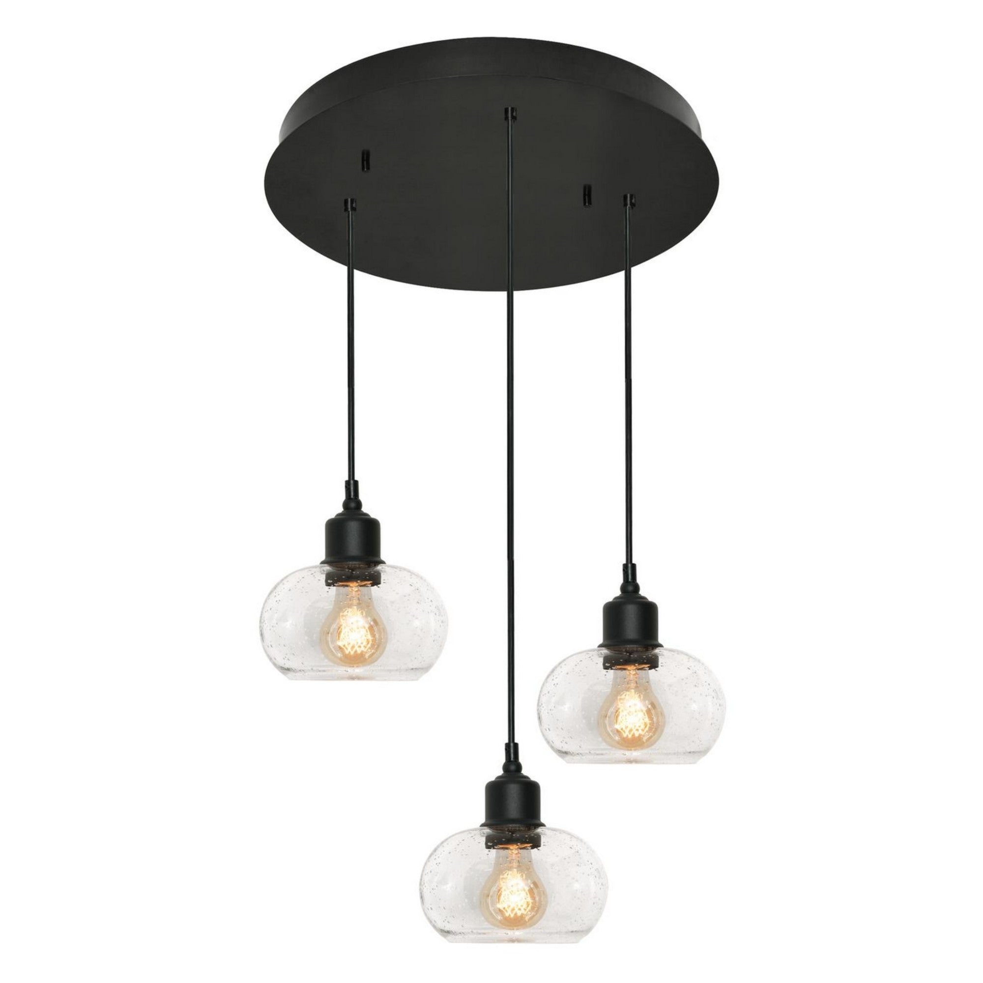 Laney 20" 3-Light Pendant, Black Finish - Bees Lighting