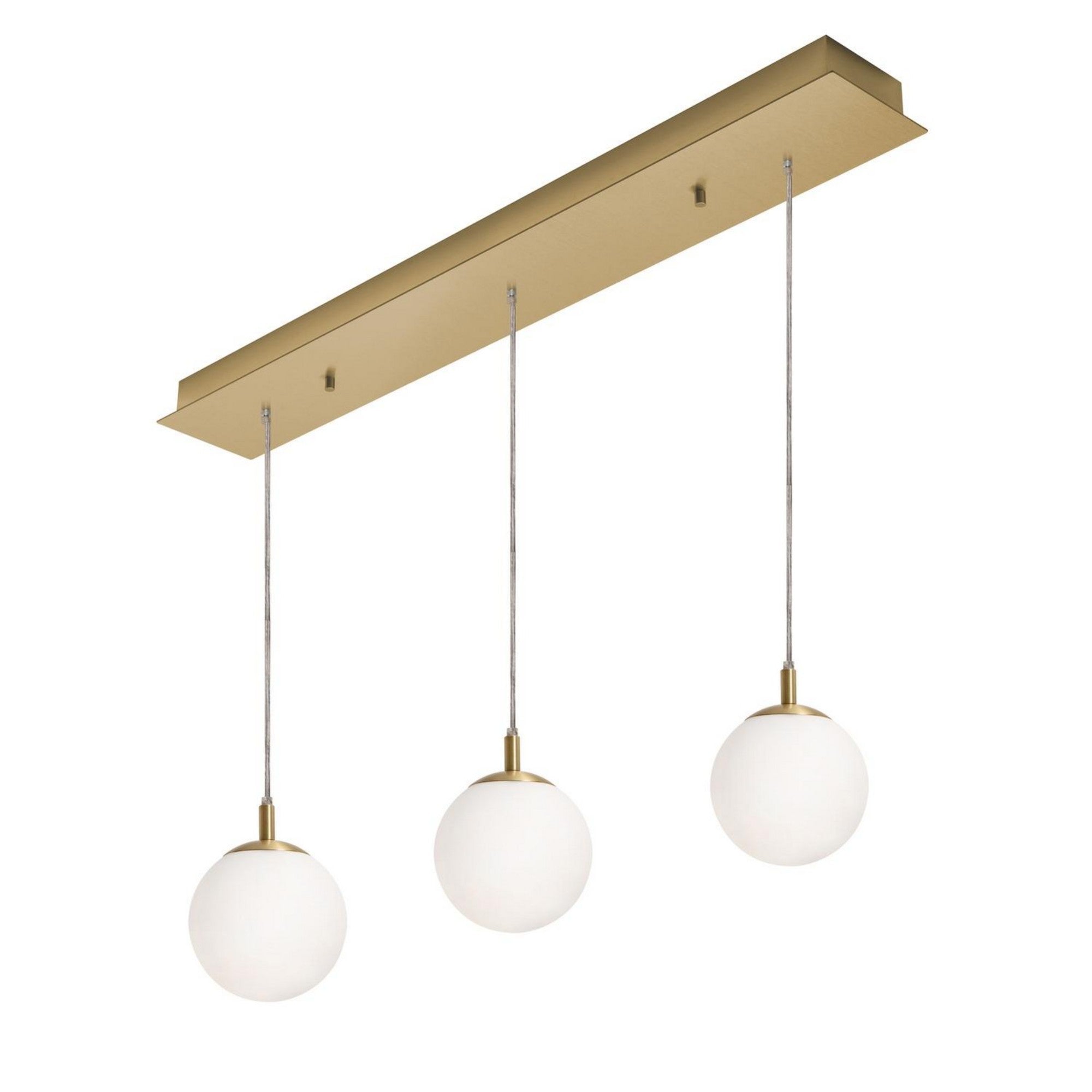 Loretto 36" 3-Light Linear Pendant, Satin Brass Finish - Bees Lighting