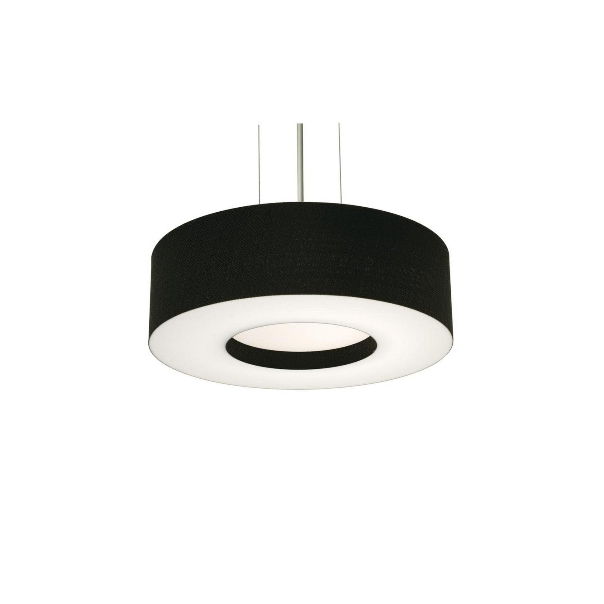 Montclair 15" 3-Light Pendant, Satin Nickel Finish & Black Shade - Bees Lighting