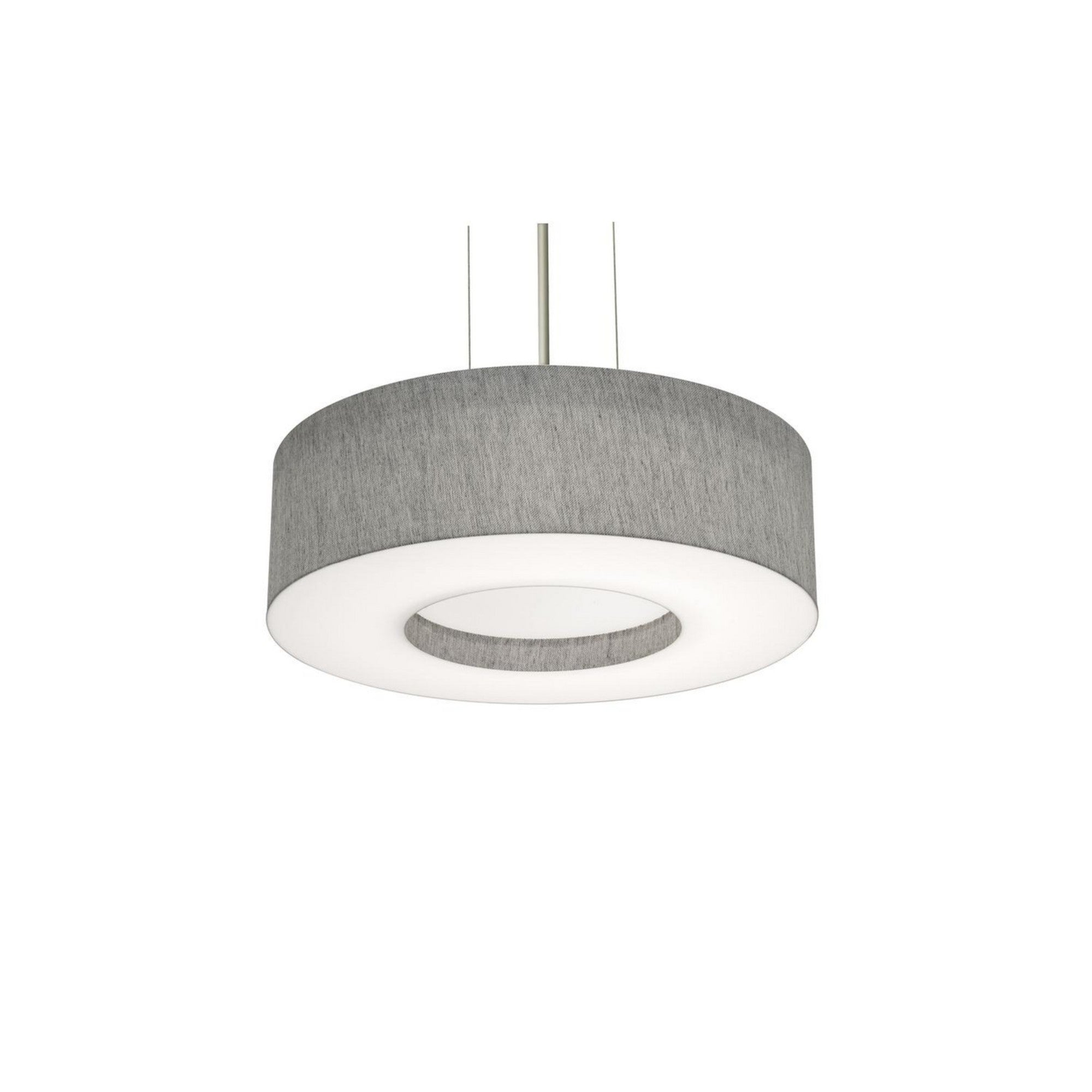 Montclair 15" 3-Light Pendant, Satin Nickel Finish & Grey Shade - Bees Lighting