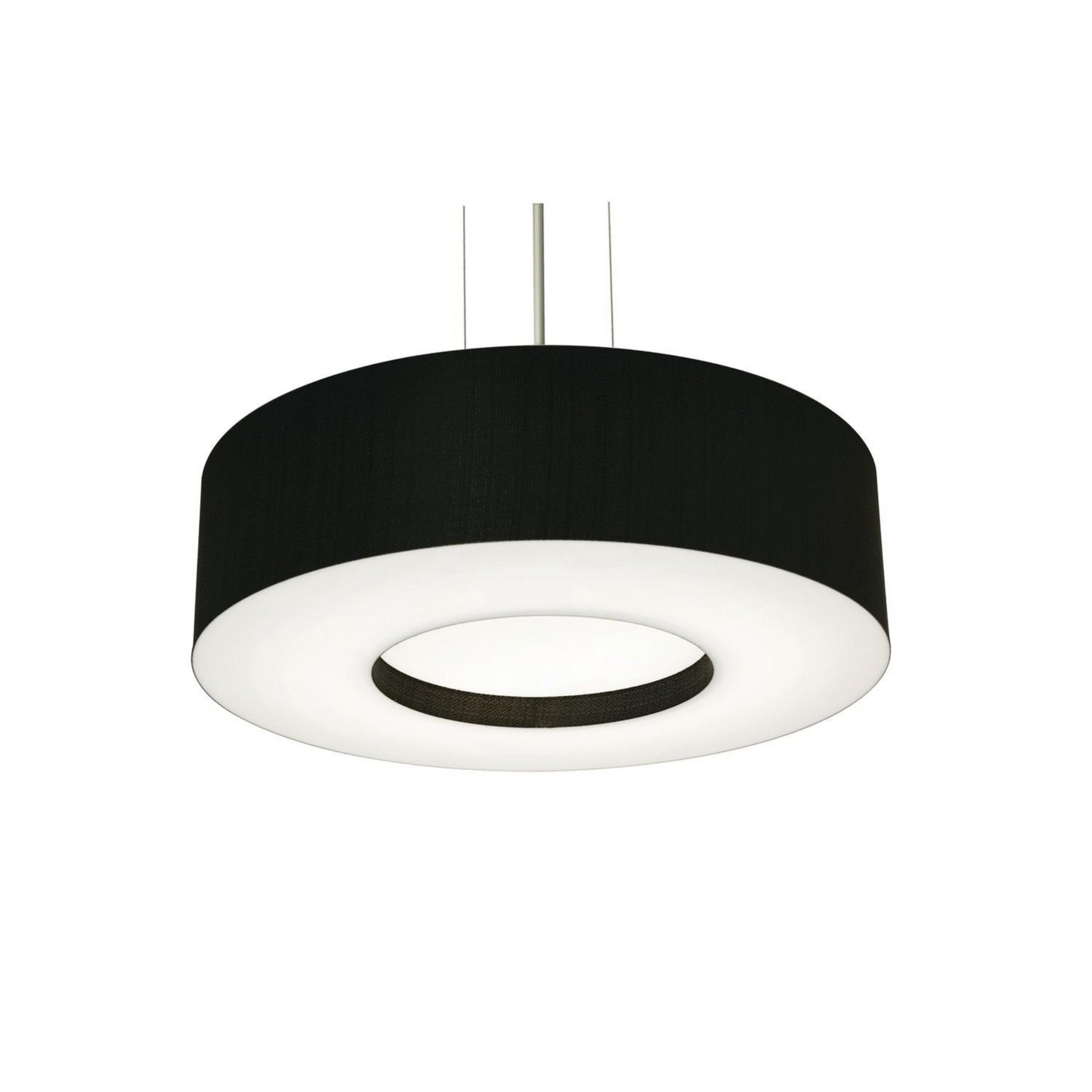 Montclair 19" 3-Light Pendant, Satin Nickel Finish & Black Shade - Bees Lighting